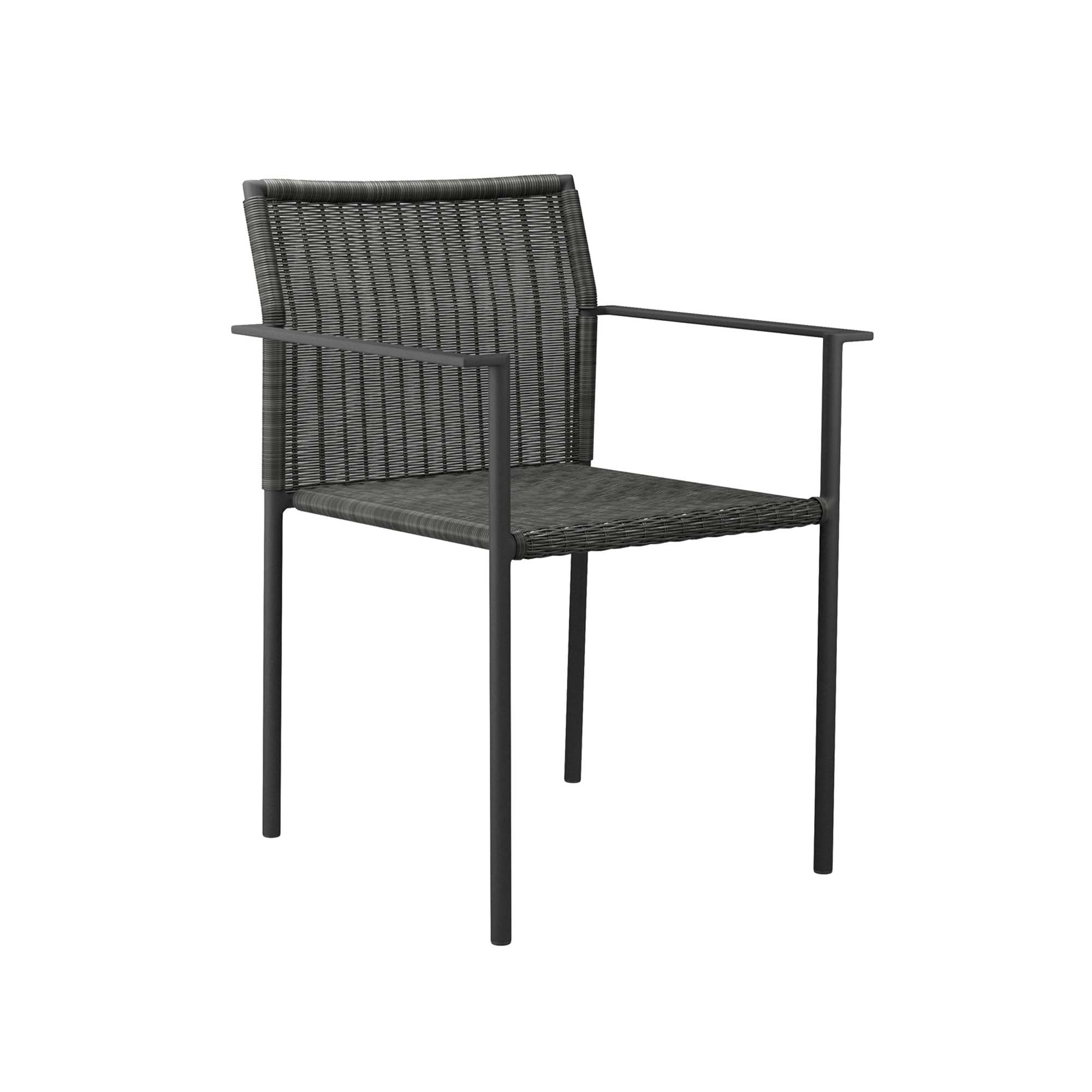 Lagoon Outdoor Patio Dining Armchairs Set of 2 in Charcoal