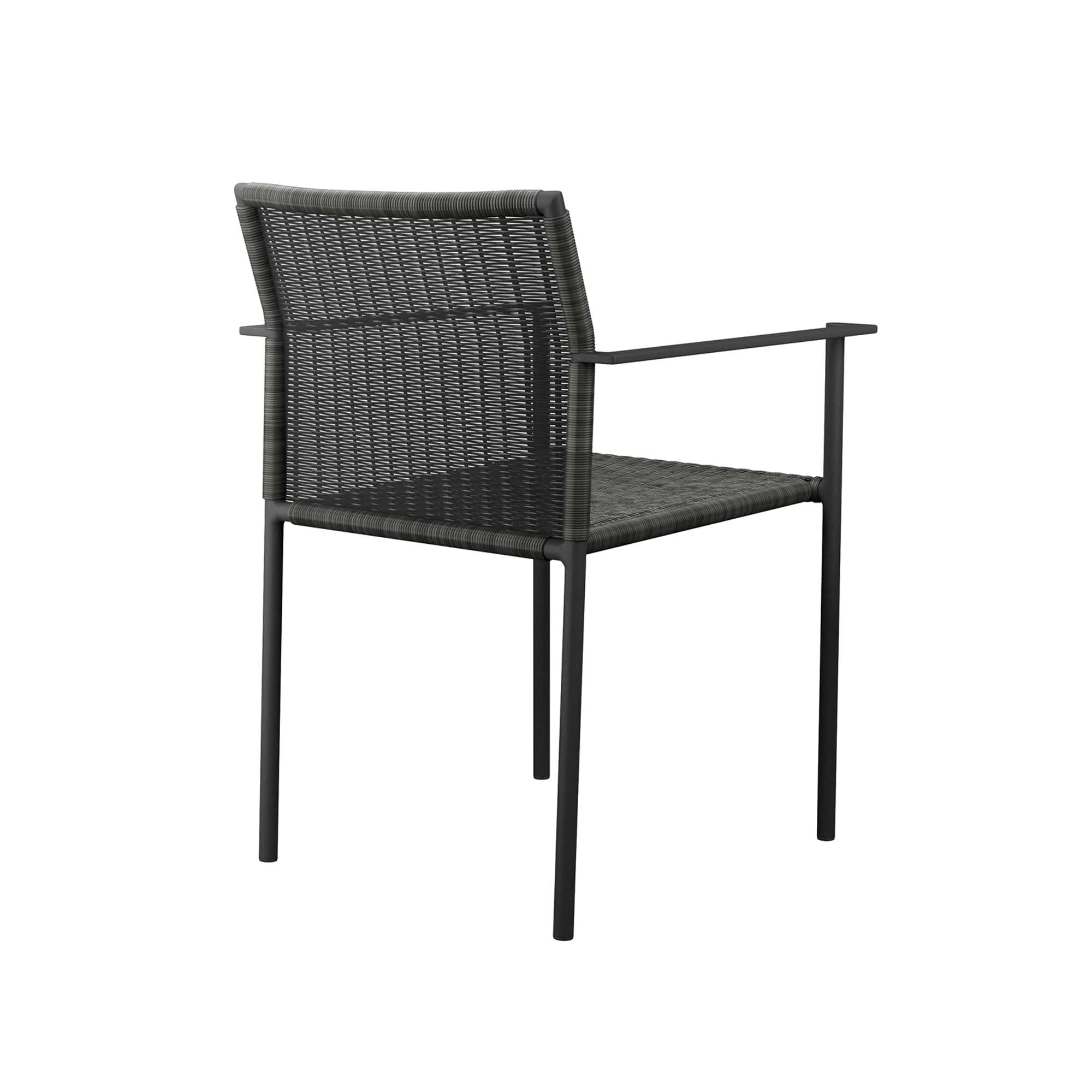 Lagoon Outdoor Patio Dining Armchairs Set of 2 in Charcoal