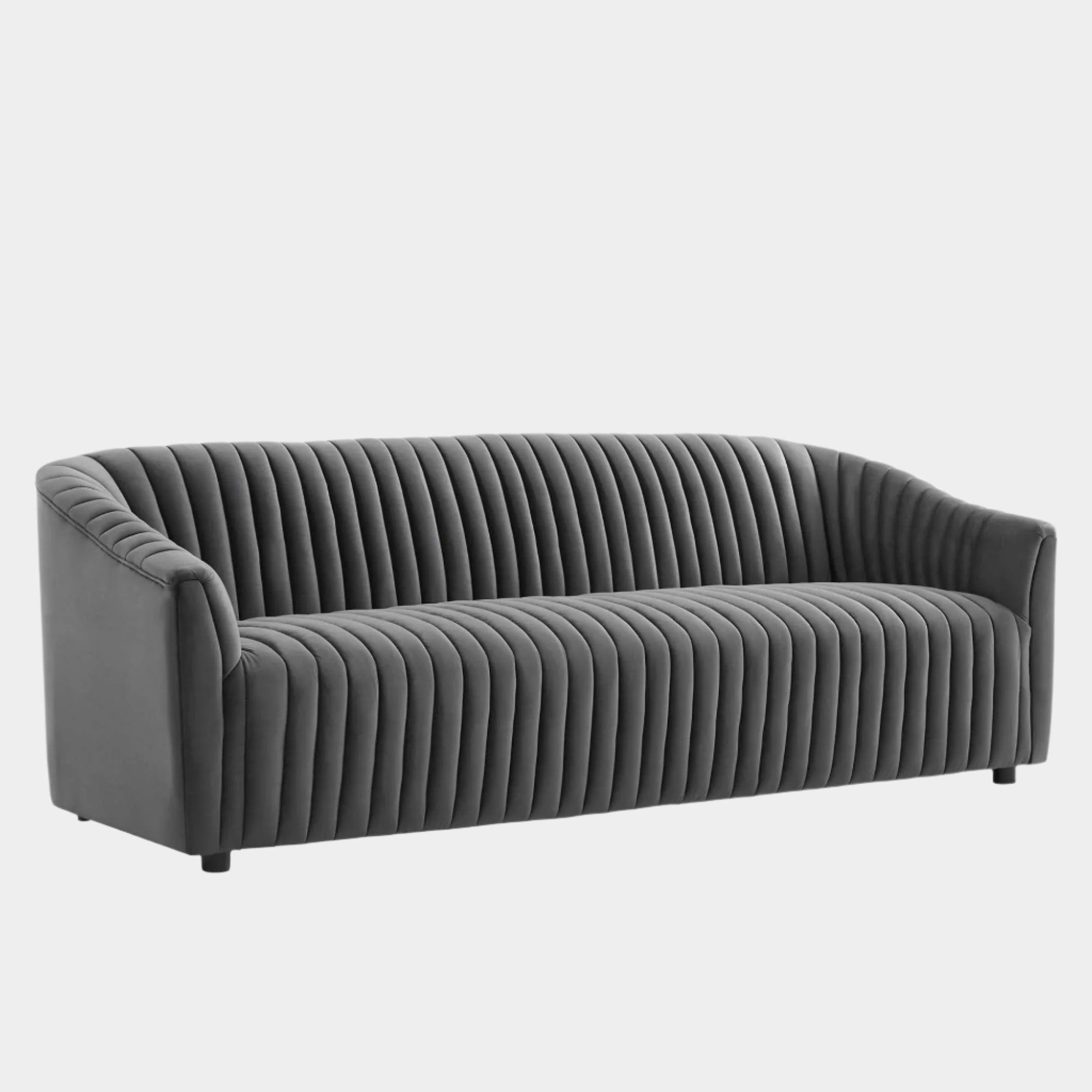 Announce Performance Velvet Channel Tufted Sofa