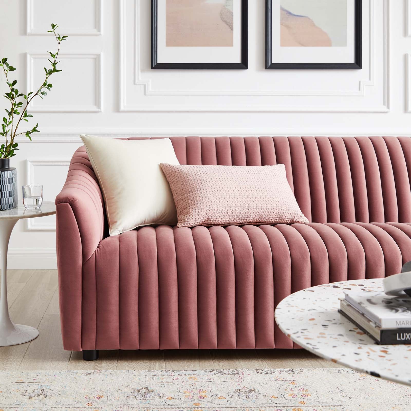 Alpha Velvet Tufted Sofa