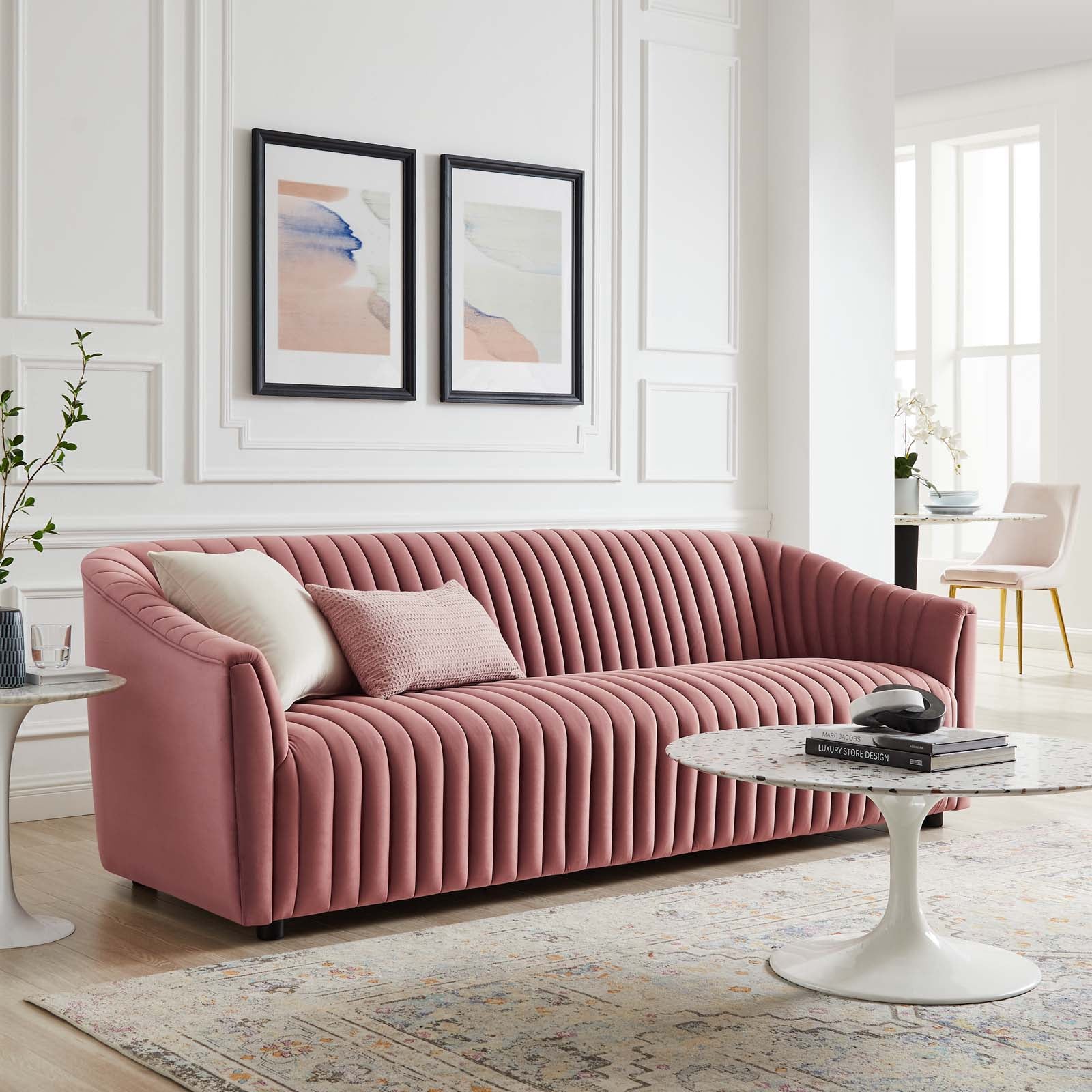 Alpha Velvet Tufted Sofa