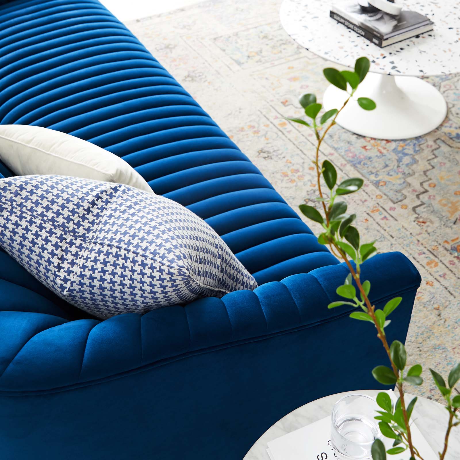 Alpha Velvet Tufted Sofa