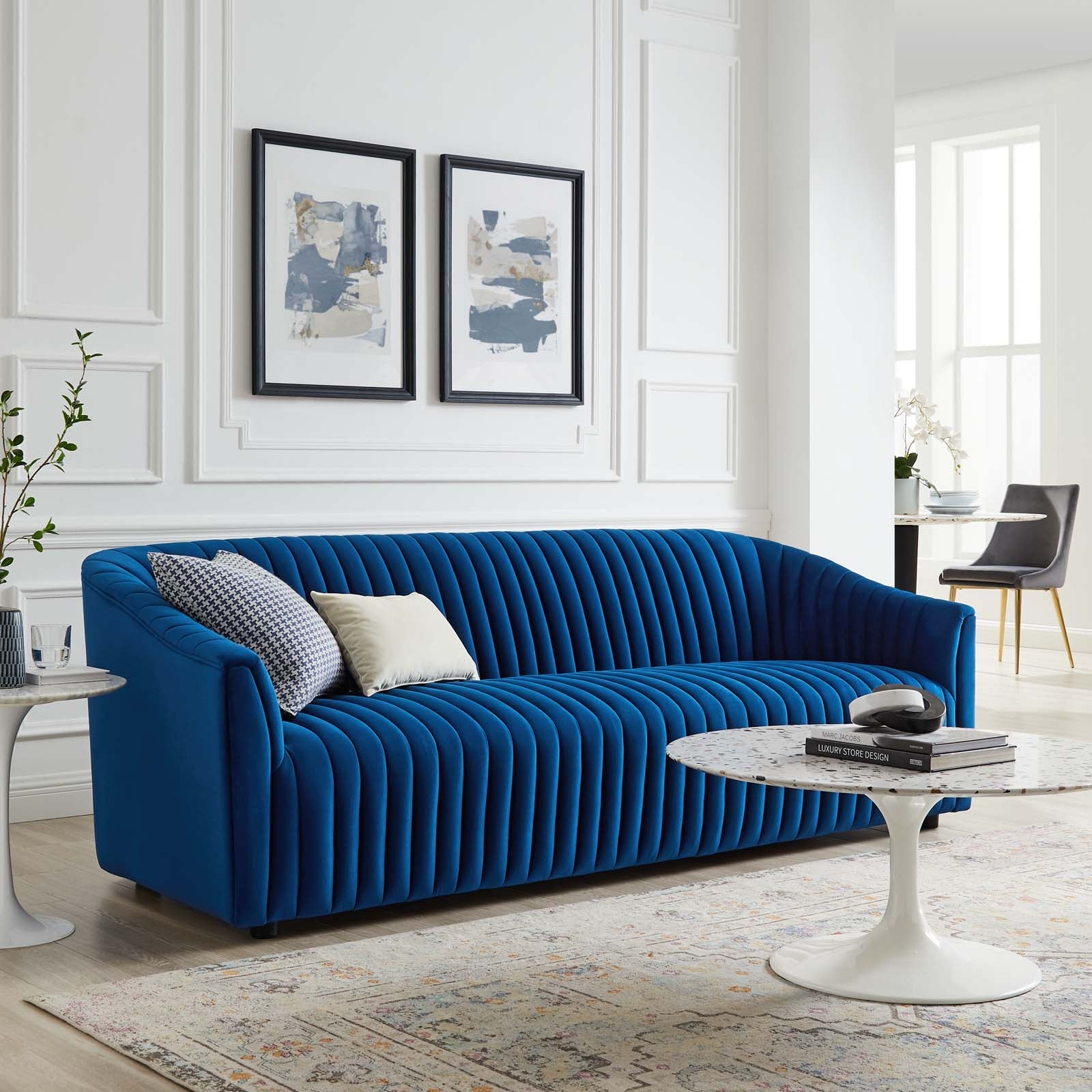 Alpha Velvet Tufted Sofa