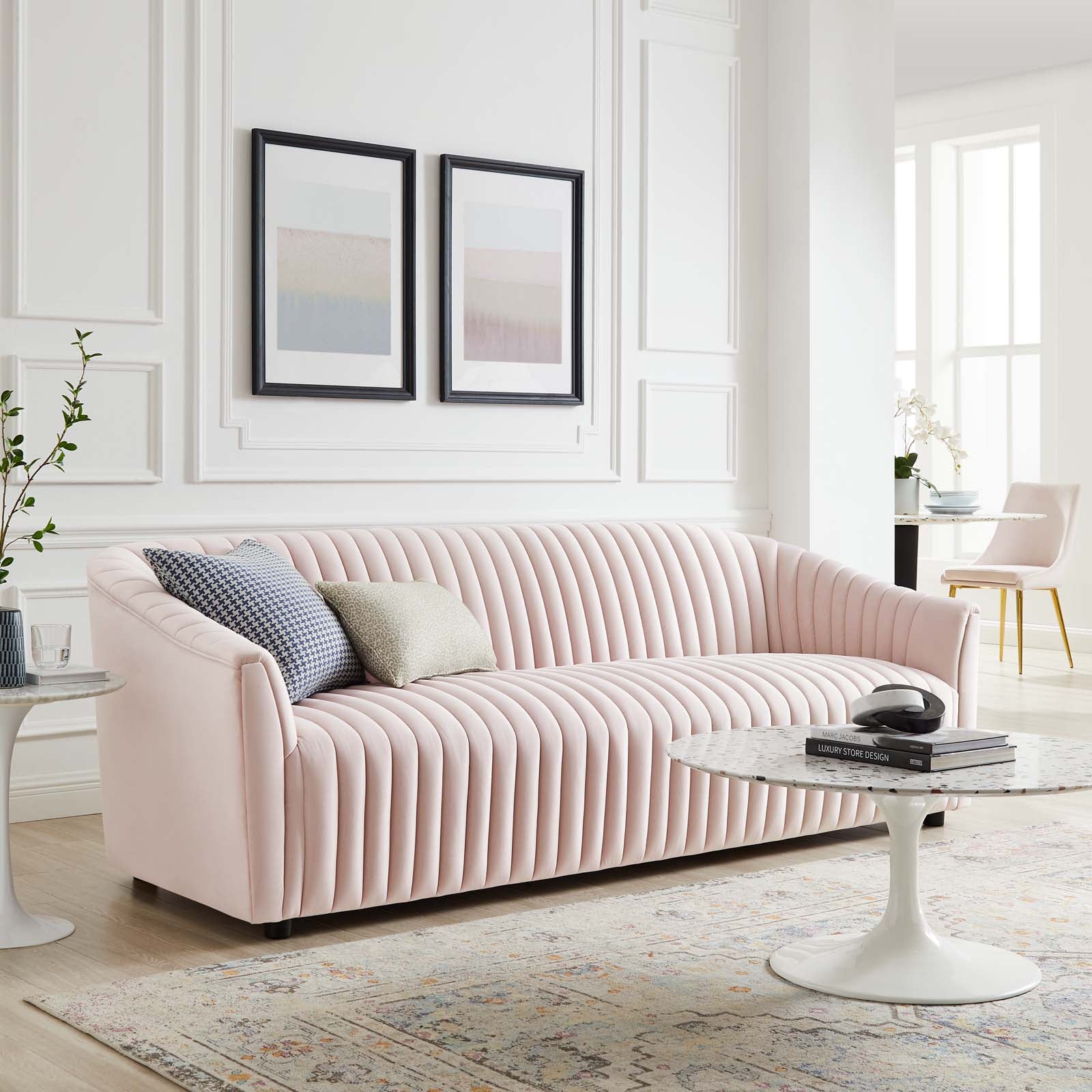 Alpha Velvet Tufted Sofa