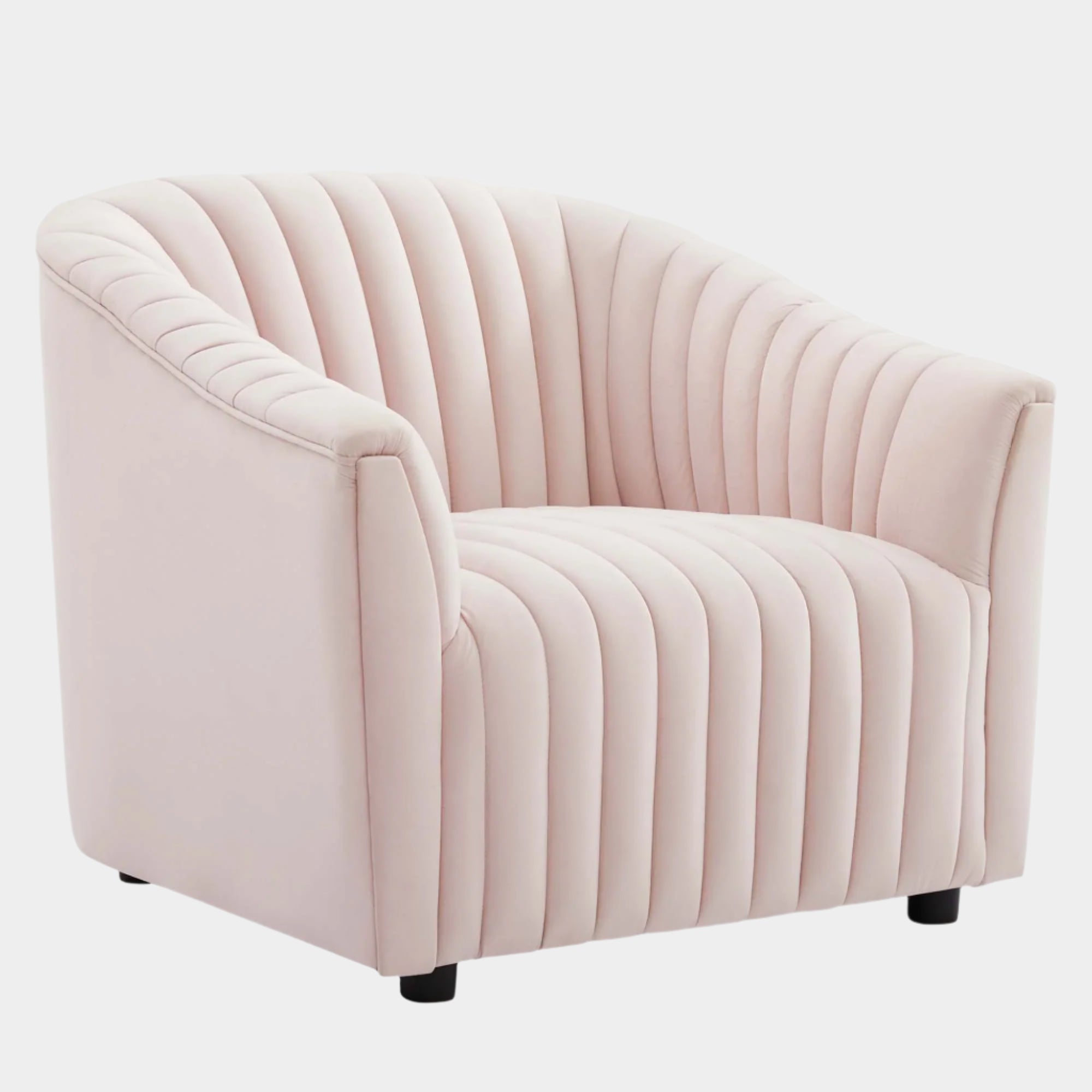 Announce Performance Velvet Channel Tufted Armchair