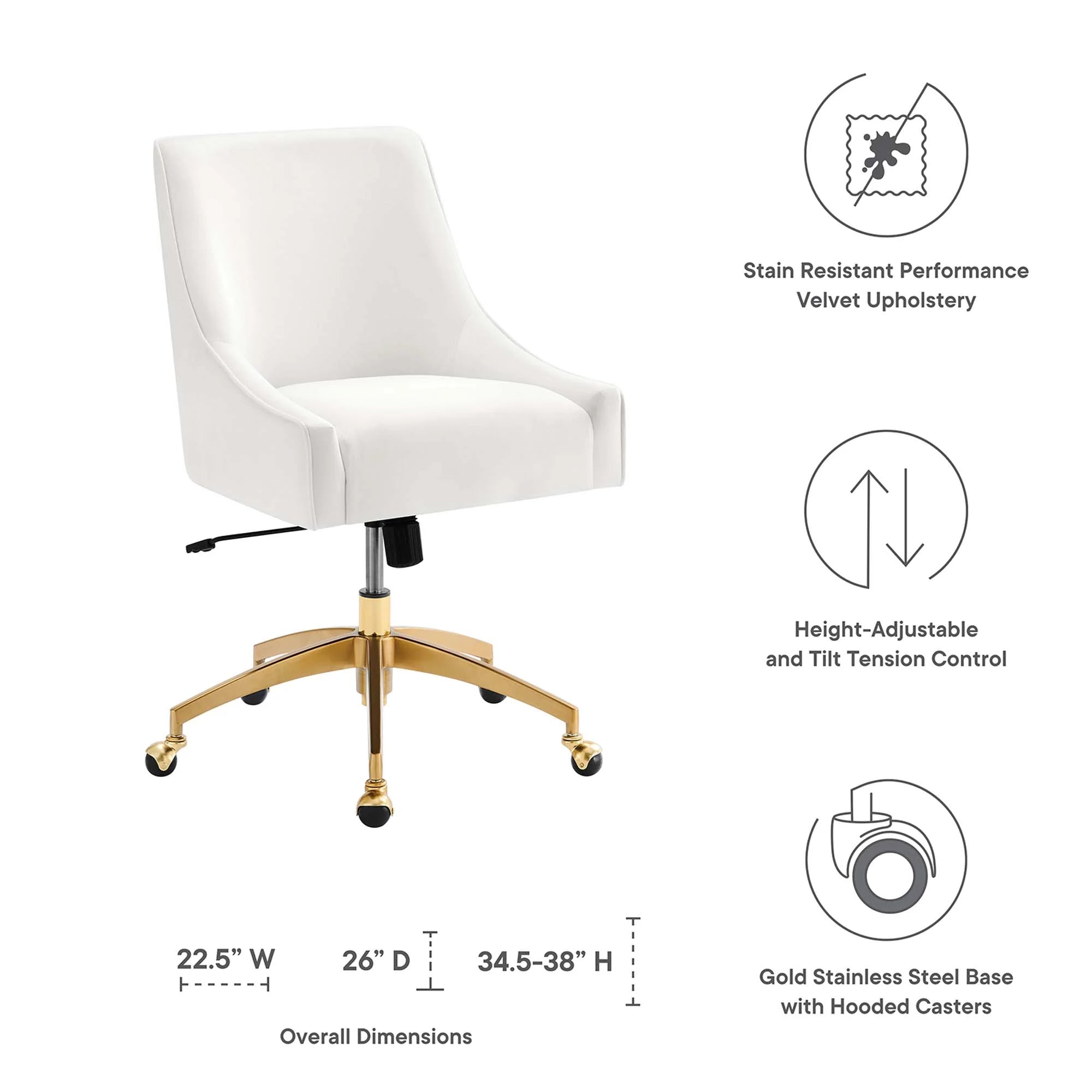 Discern Performance Velvet Office Chair