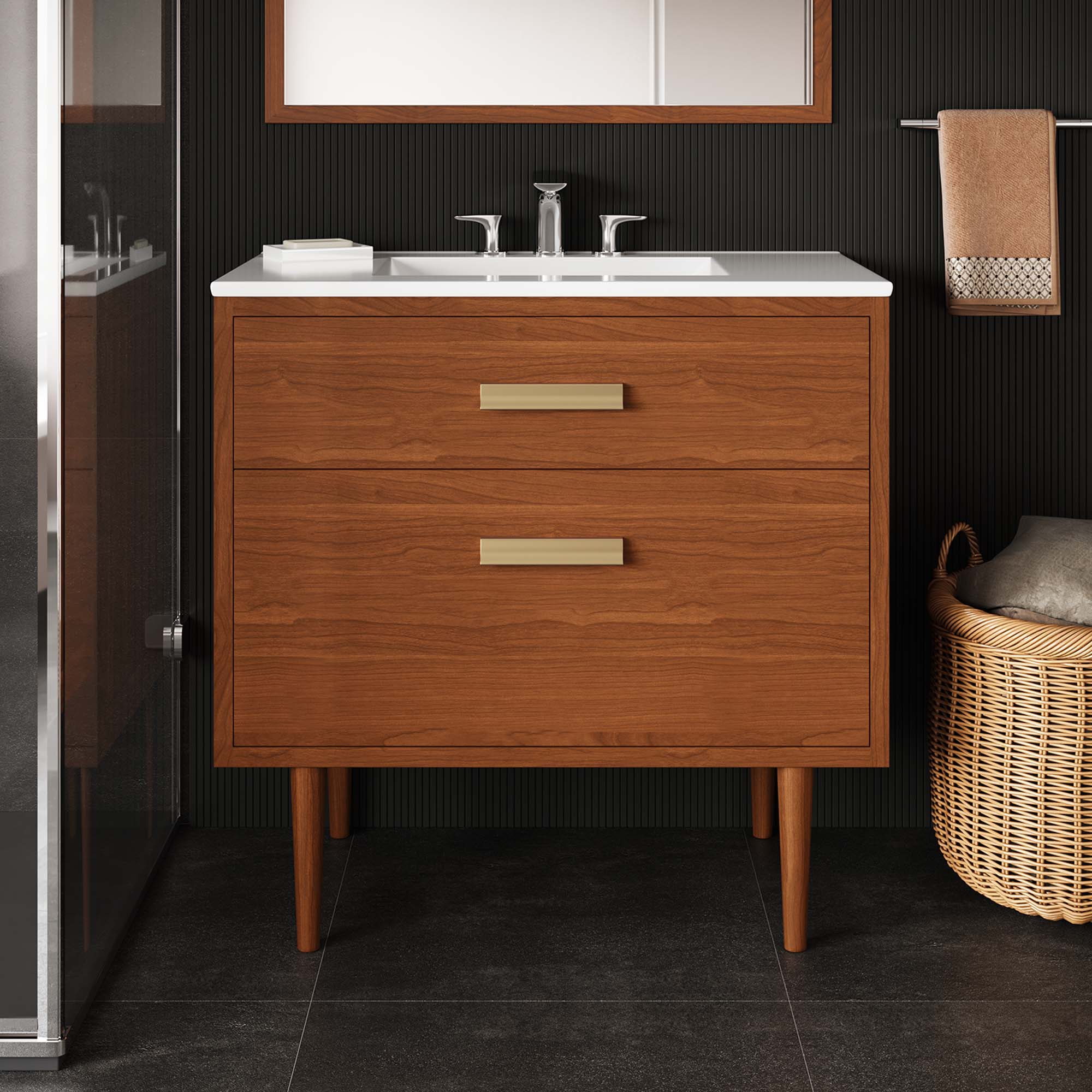 Cassia Teak Wood Bathroom Vanity Cabinet Basin Not Included