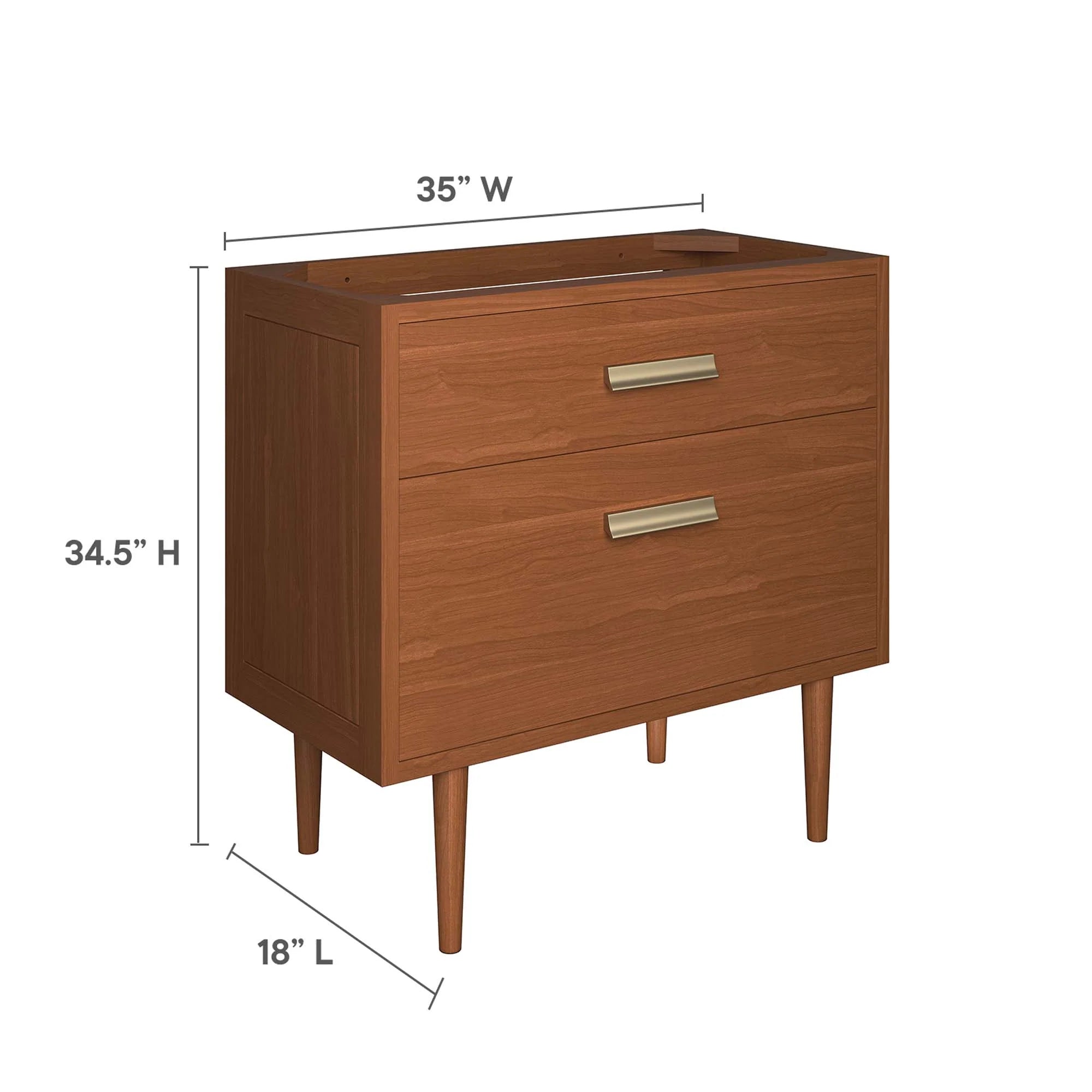 Meuble de salle de bain en bois de teck Cassia Vasque non incluse