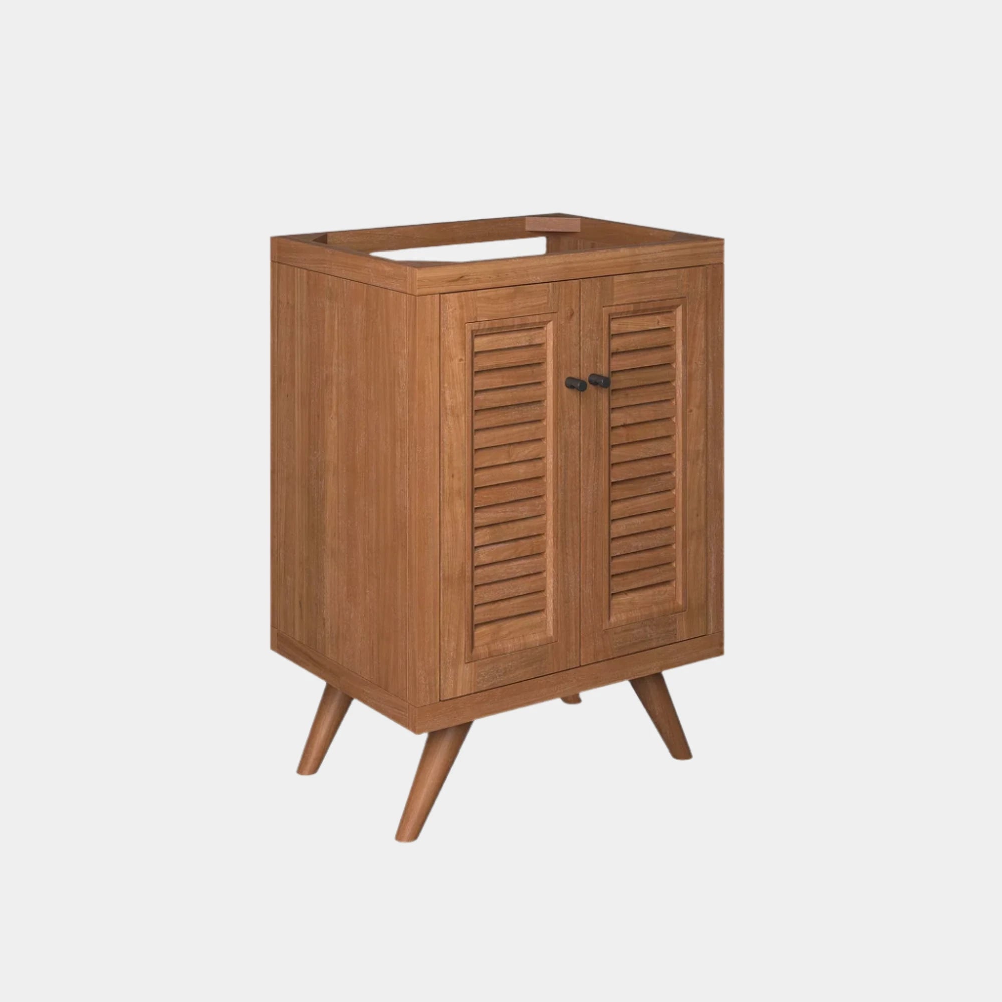 Meuble de salle de bain en bois de teck Birdie Lavabo non inclus