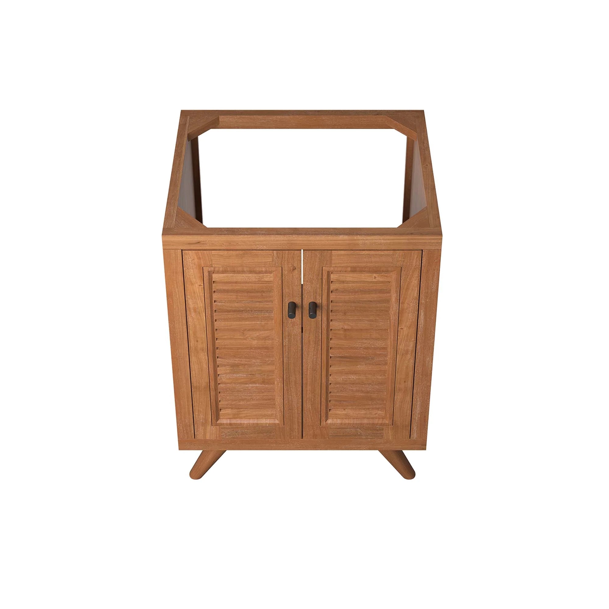 Meuble de salle de bain en bois de teck Birdie Lavabo non inclus