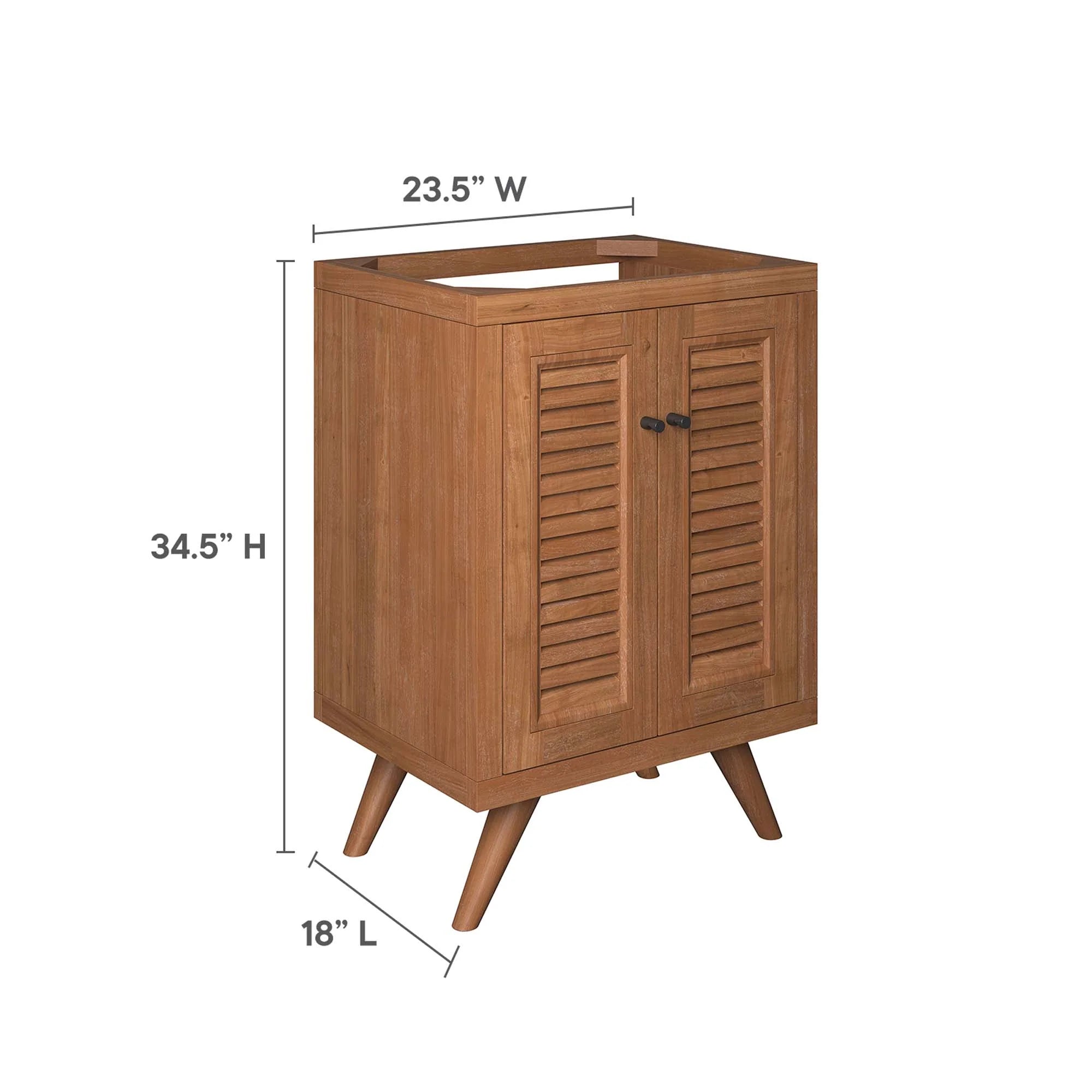 Meuble de salle de bain en bois de teck Birdie Lavabo non inclus