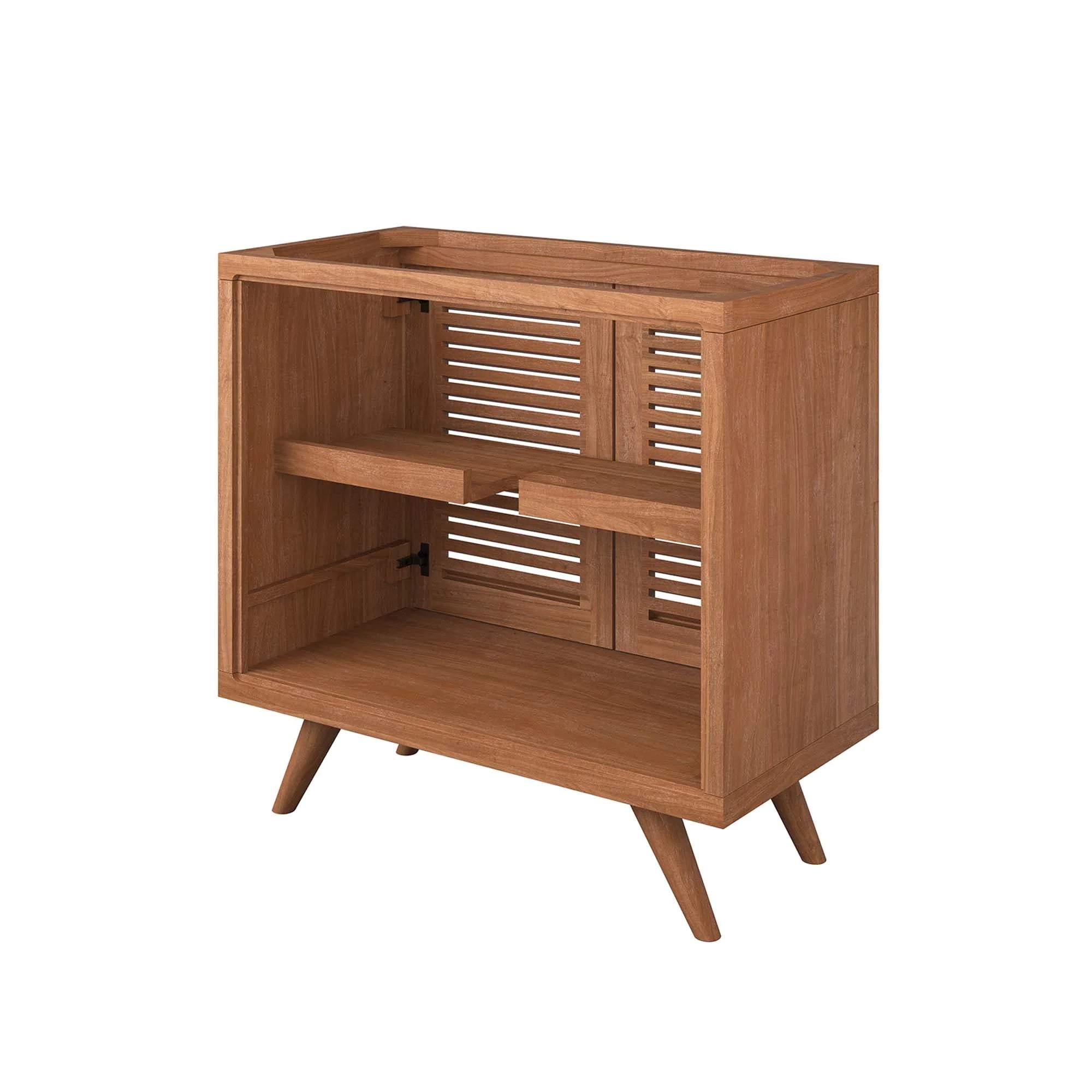 Meuble de salle de bain en bois de teck Birdie Lavabo non inclus