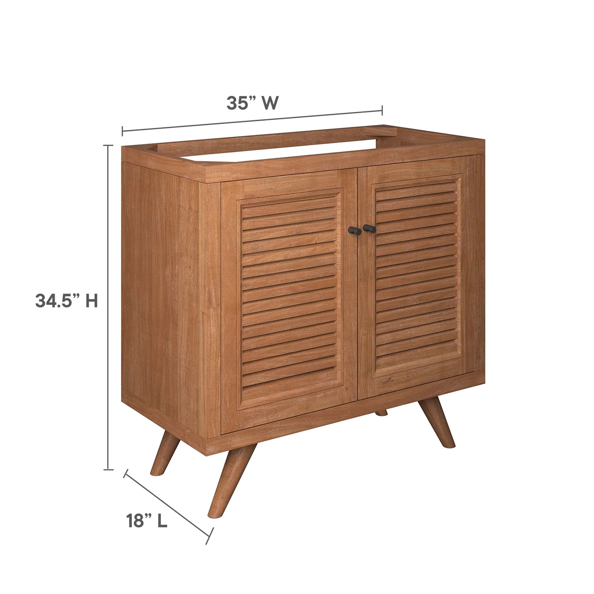 Meuble de salle de bain en bois de teck Birdie Lavabo non inclus