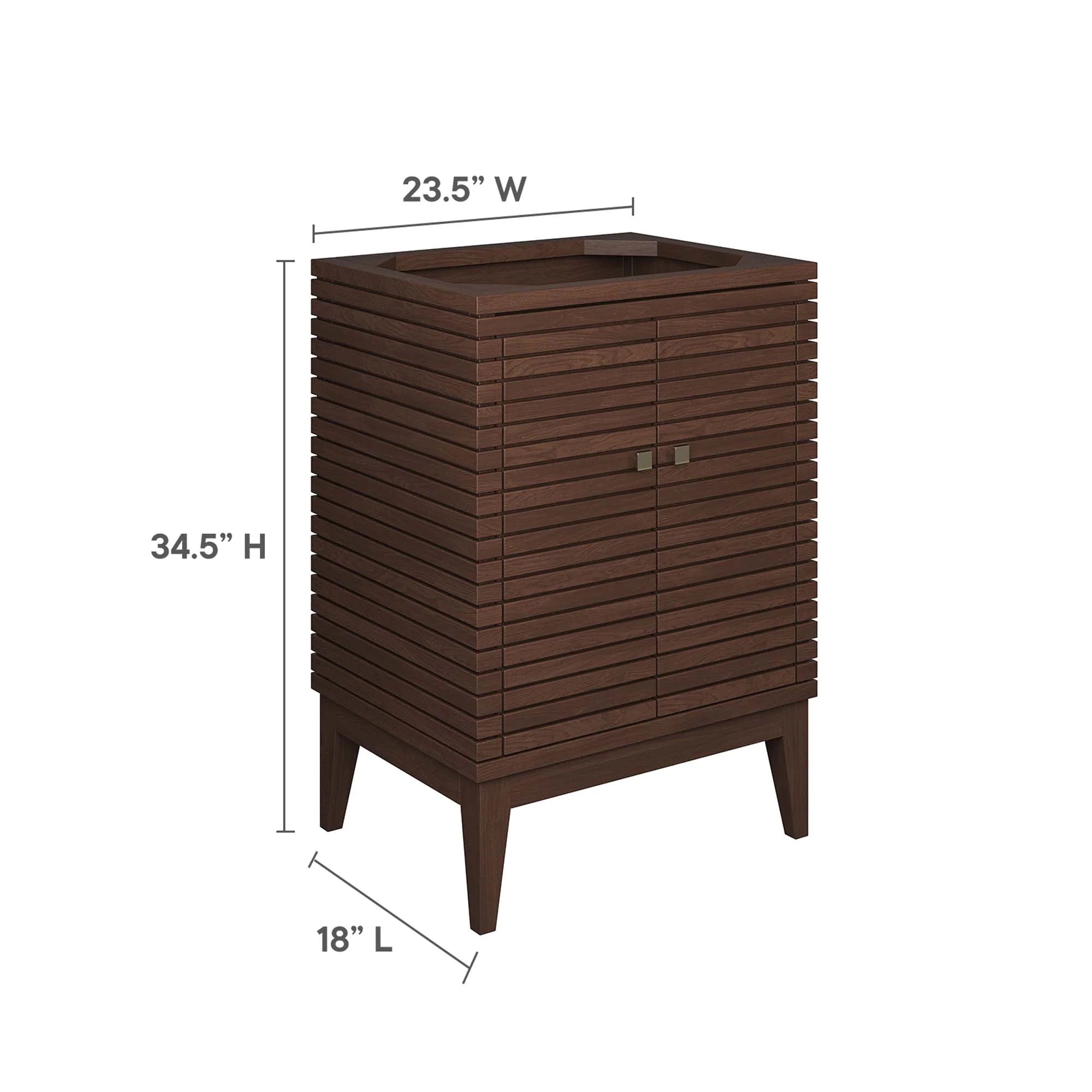 Meuble-lavabo de salle de bain Ledger Wood Lavabo non inclus