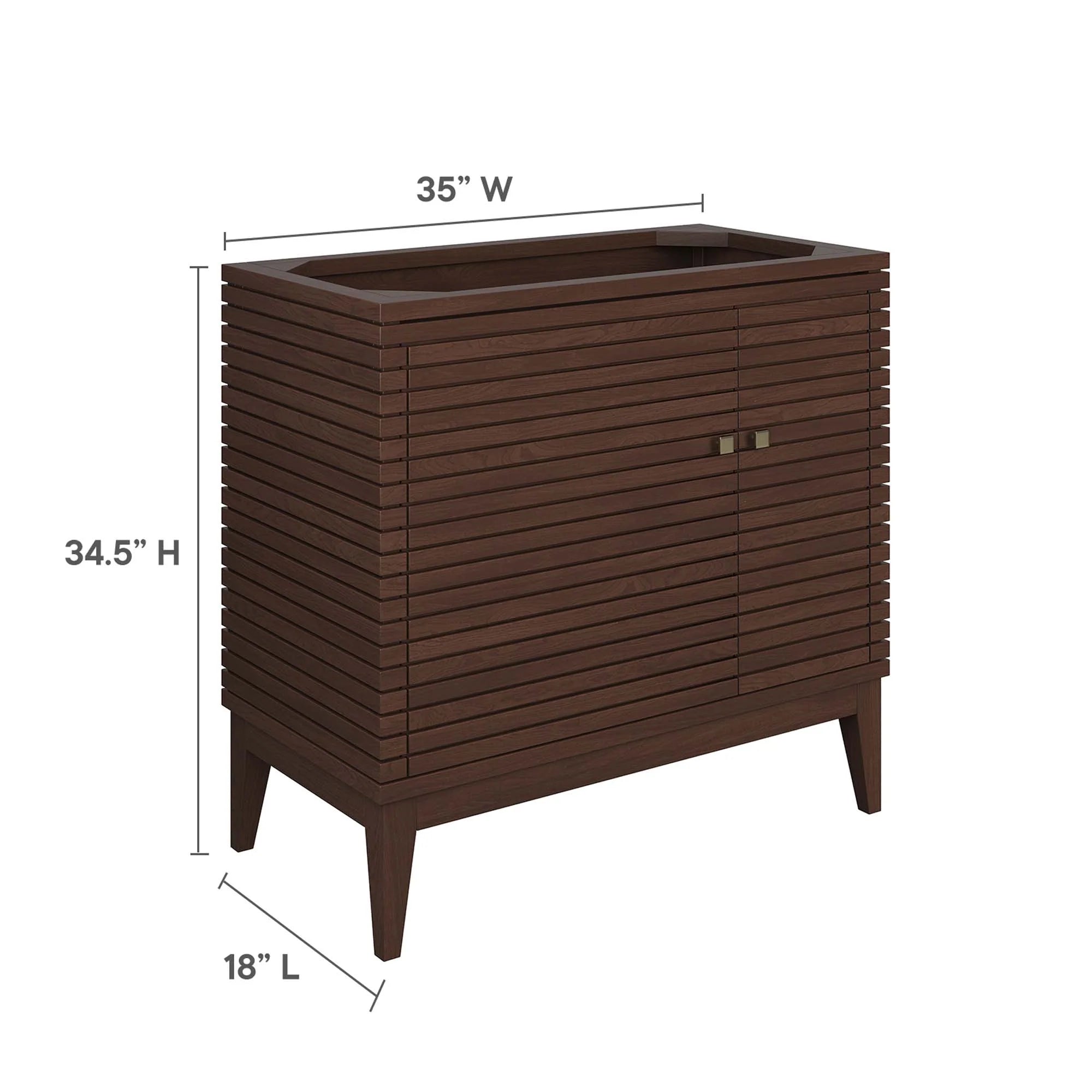 Meuble-lavabo de salle de bain Ledger Wood Lavabo non inclus