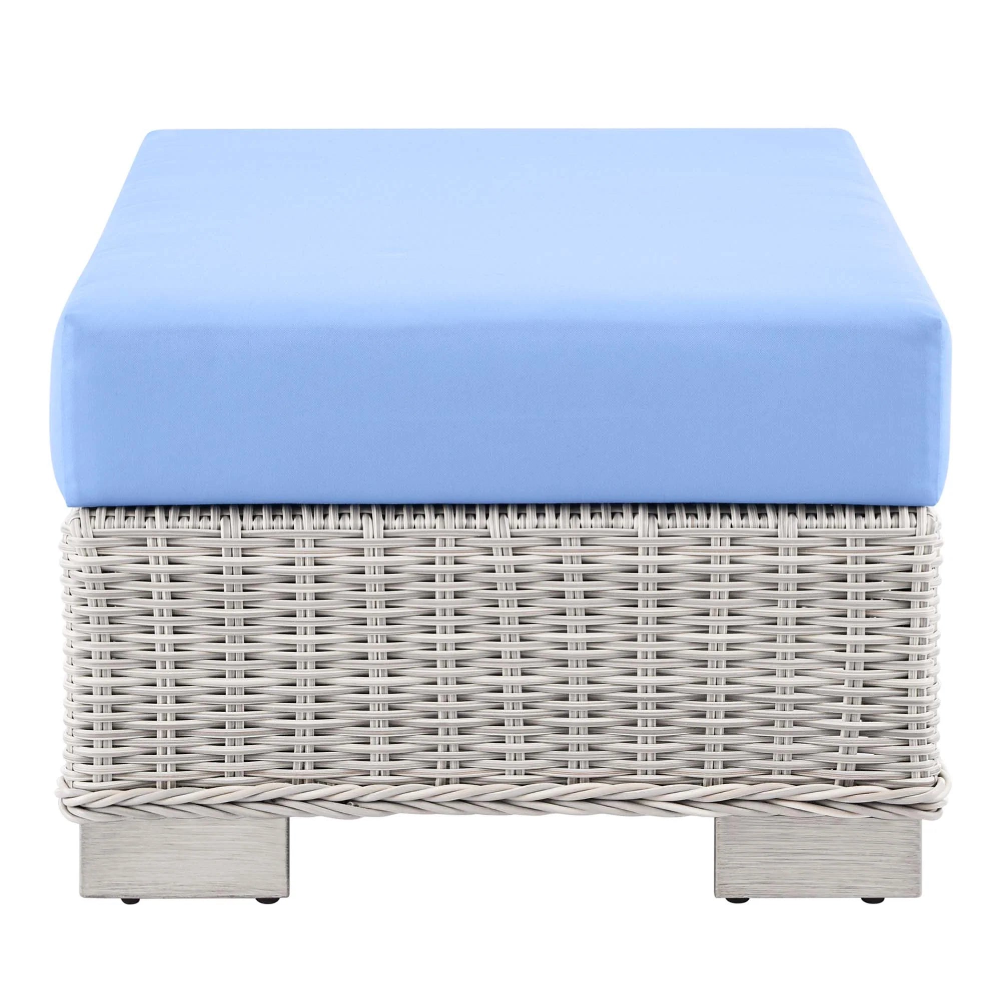 Conway 2-Piece Outdoor Patio Wicker Rattan Armchair and Ottoman Set