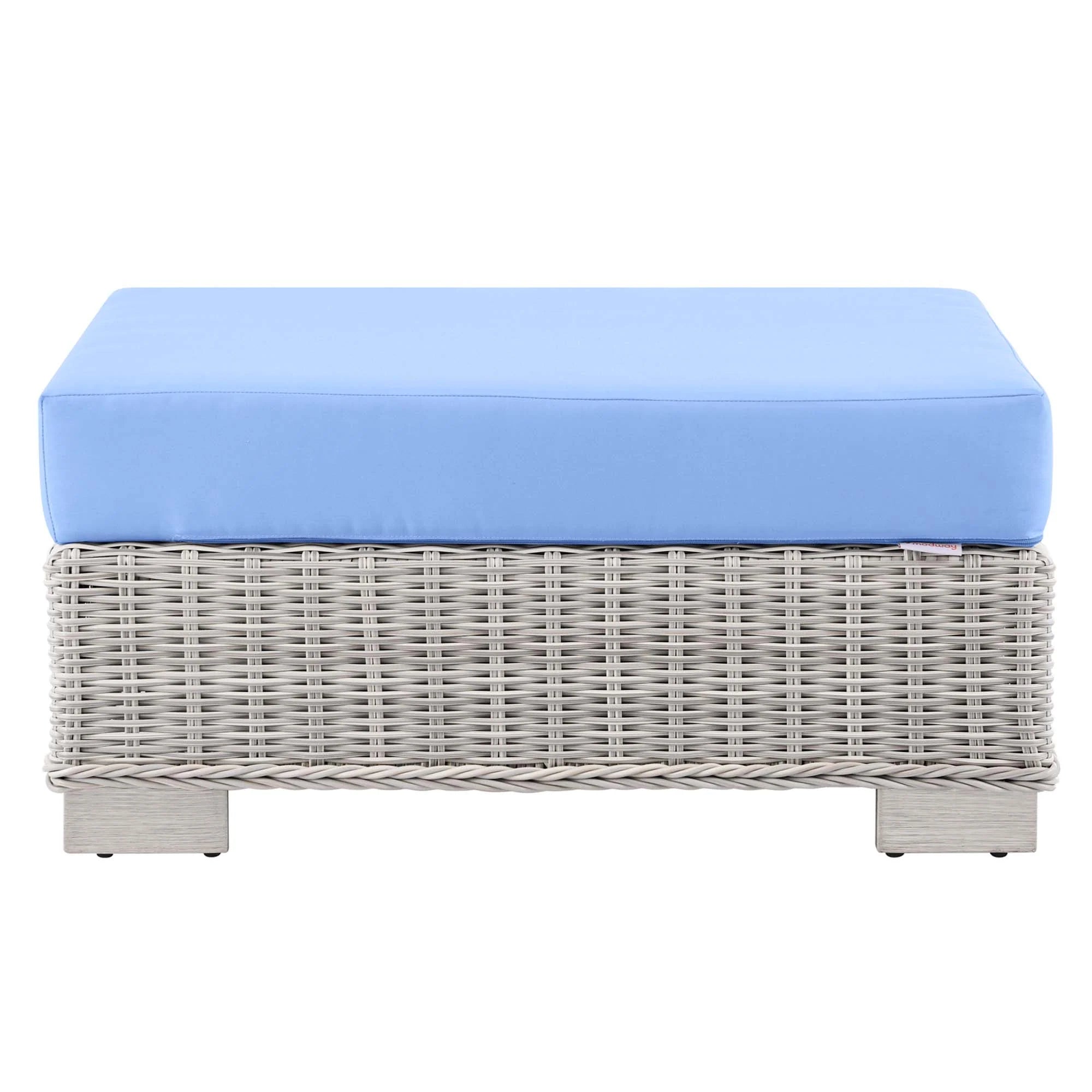 Conway 2-Piece Outdoor Patio Wicker Rattan Armchair and Ottoman Set