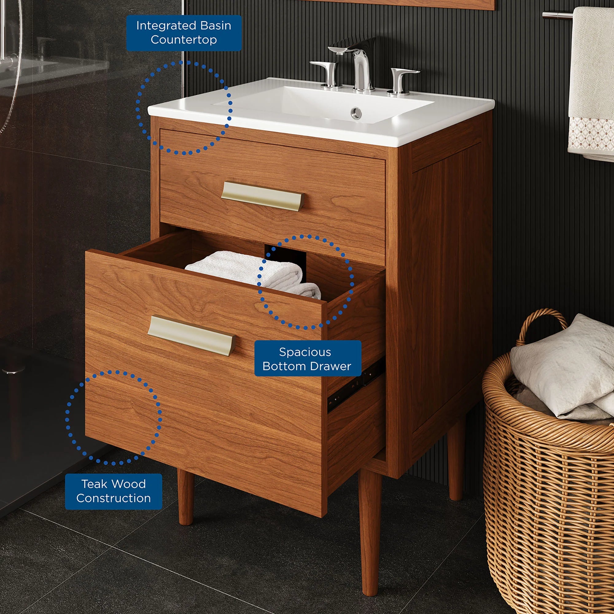 Cassia Bathroom Vanity Basin Included