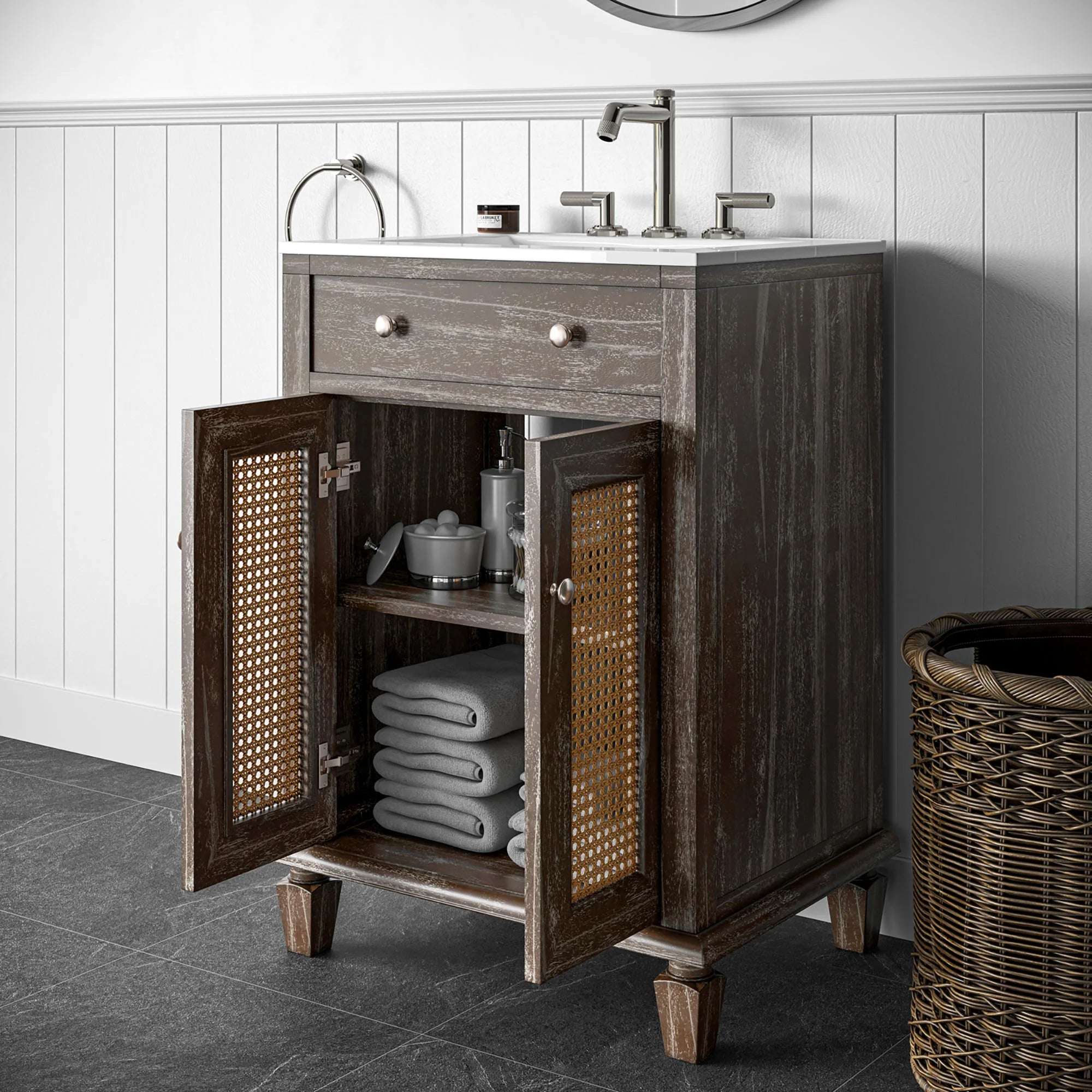 Meuble-lavabo de salle de bain Lilo inclus