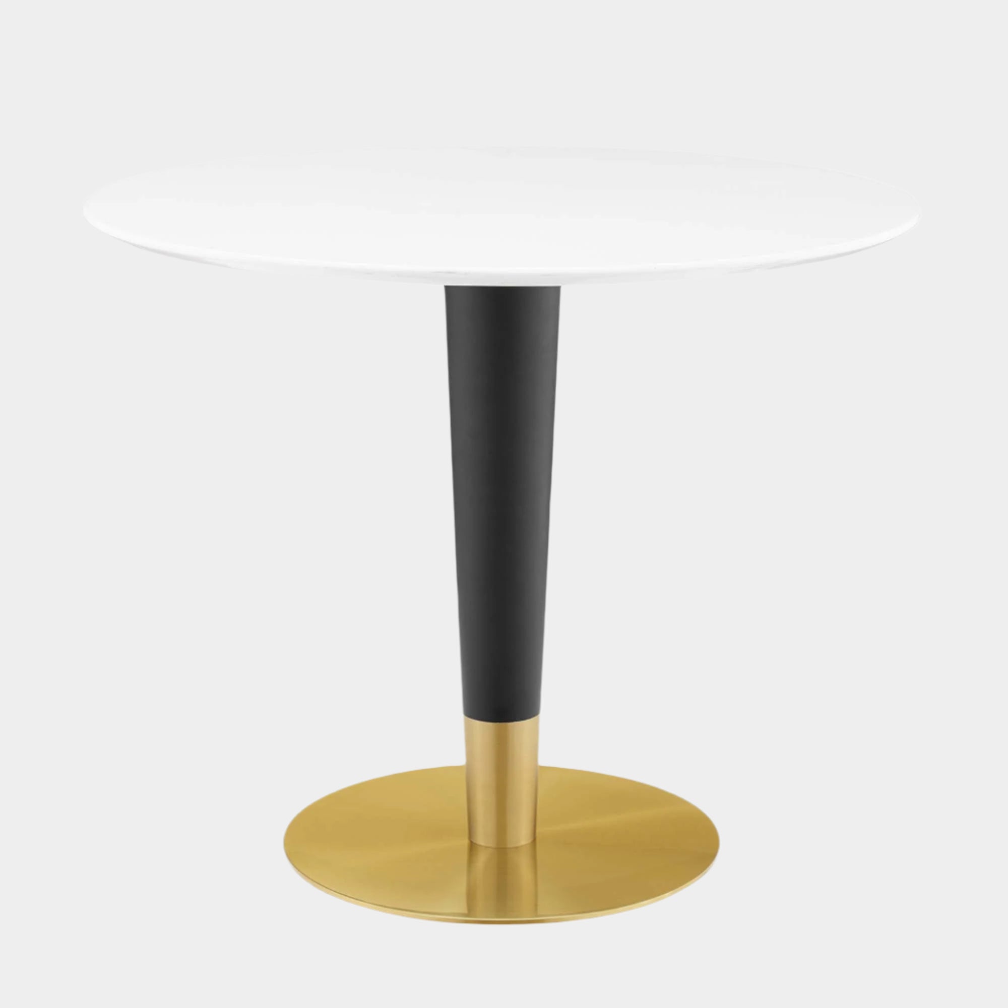 Zinque 36" Dining Table in Gold White