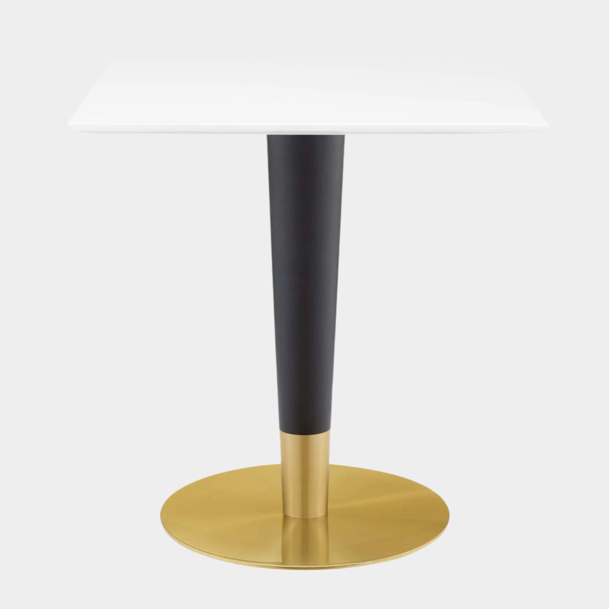 Zinque 28" Square Dining Table in Gold White