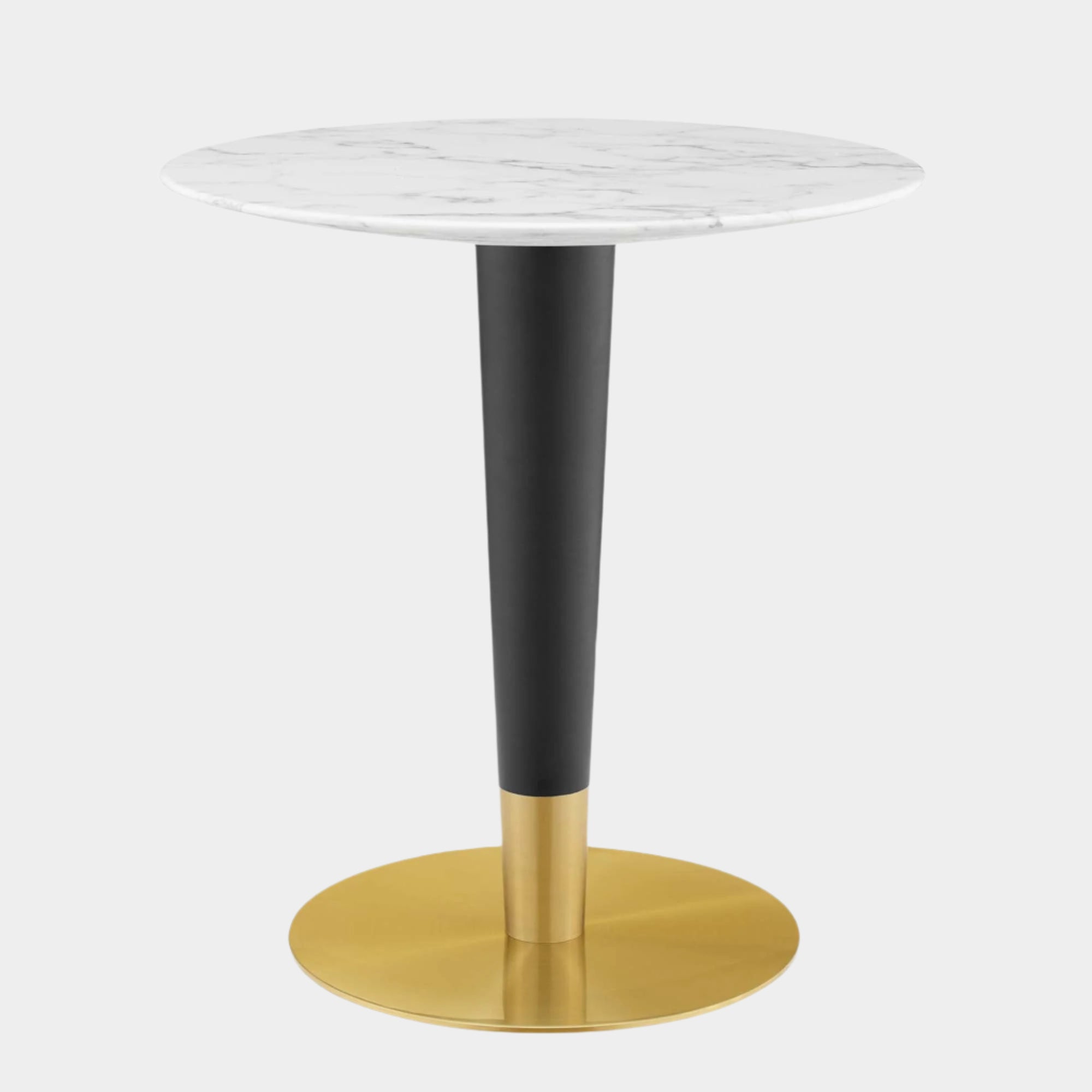 Zinque 28" Artificial Marble Dining Table in Gold White