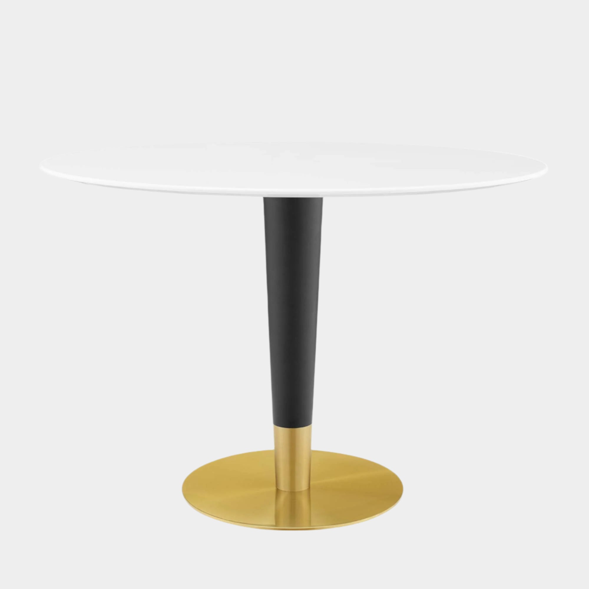 Zinque 42" Oval Dining Table in Gold White