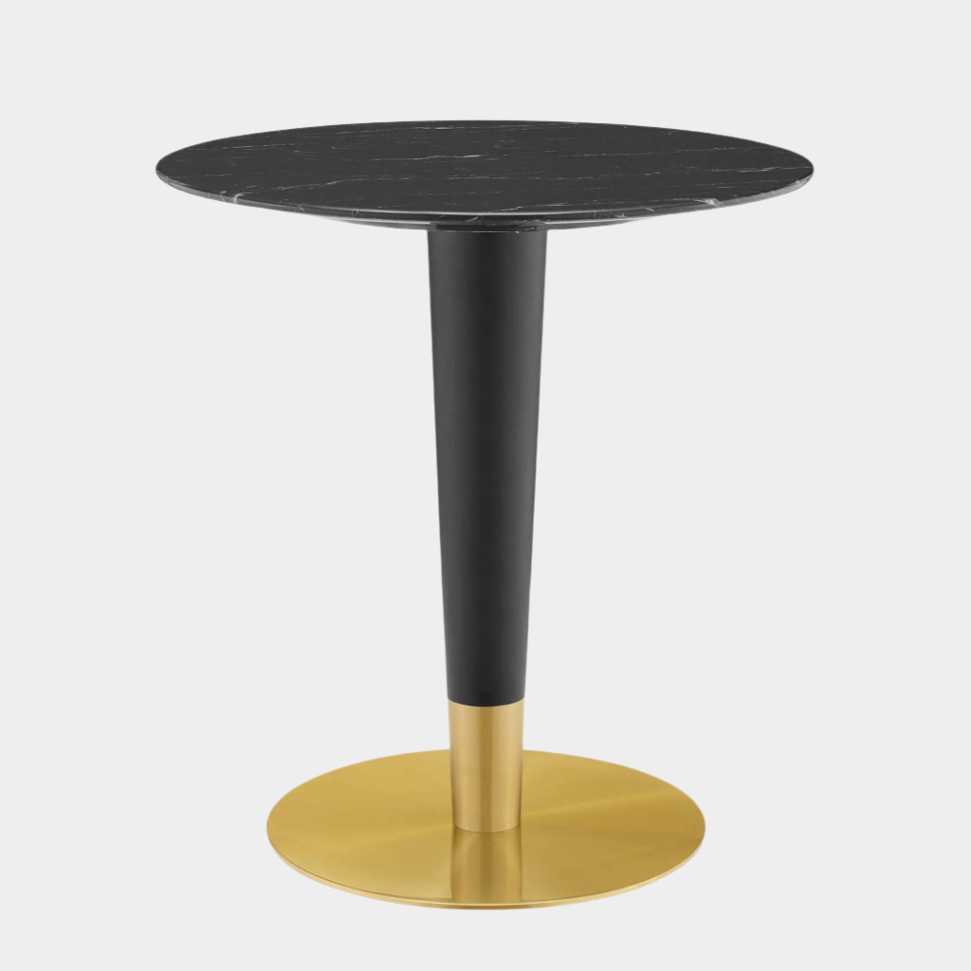 Zinque 28" Artificial Marble Dining Table in Gold Black