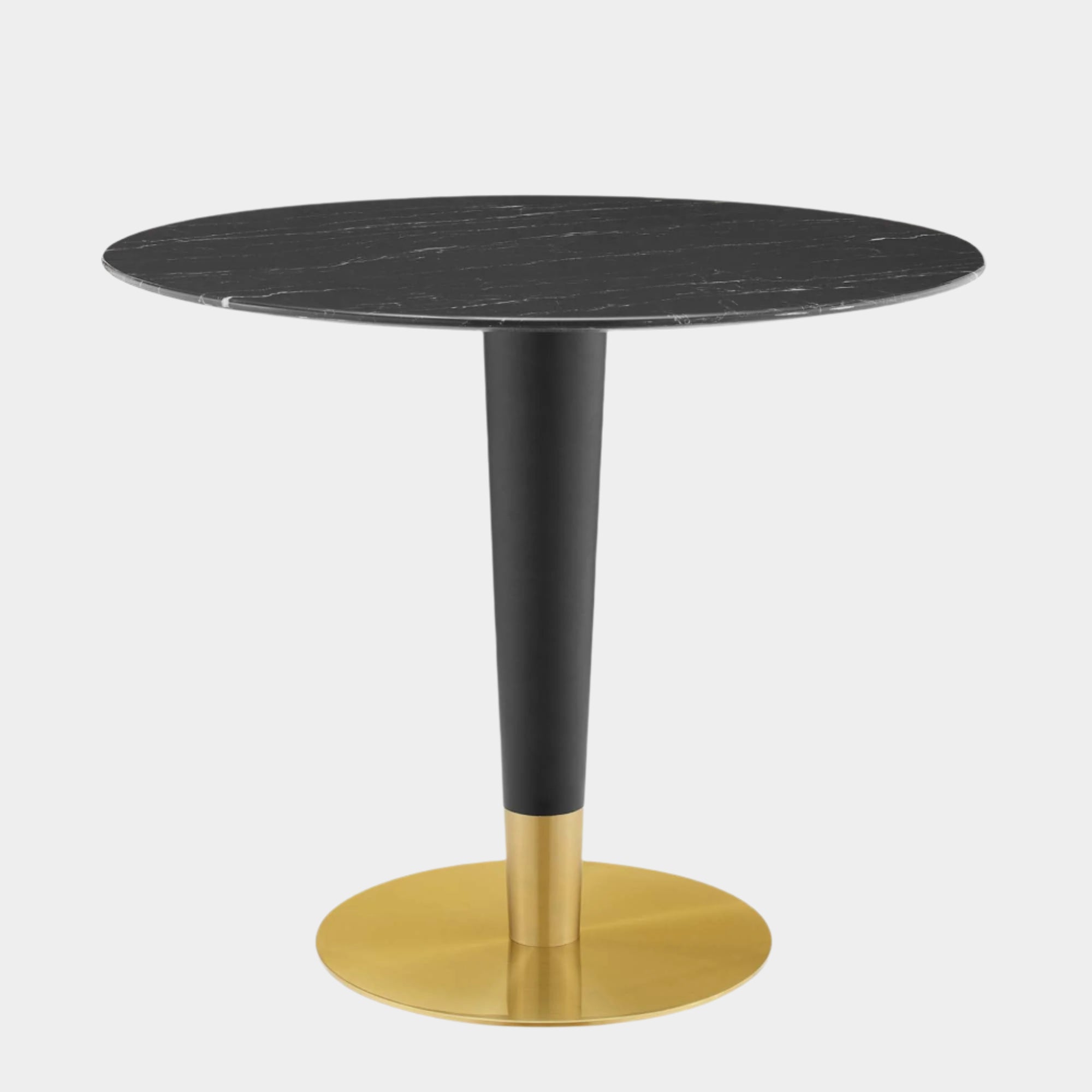 Zinque 36" Artificial Marble Dining Table in Gold Black