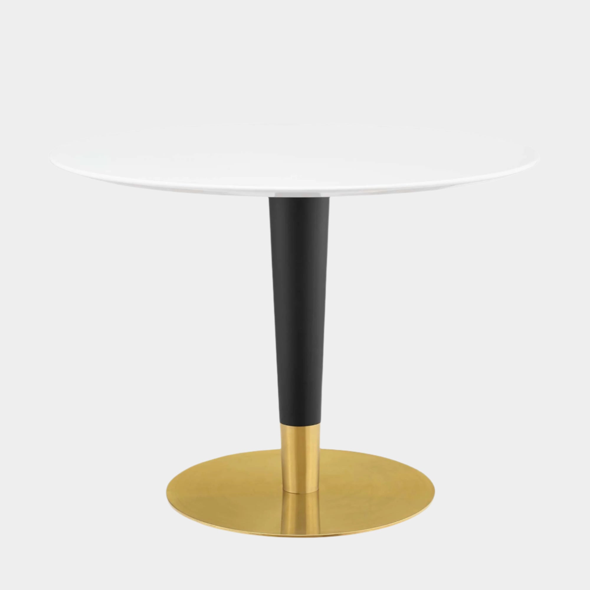 Zinque 40" Dining Table in Gold White