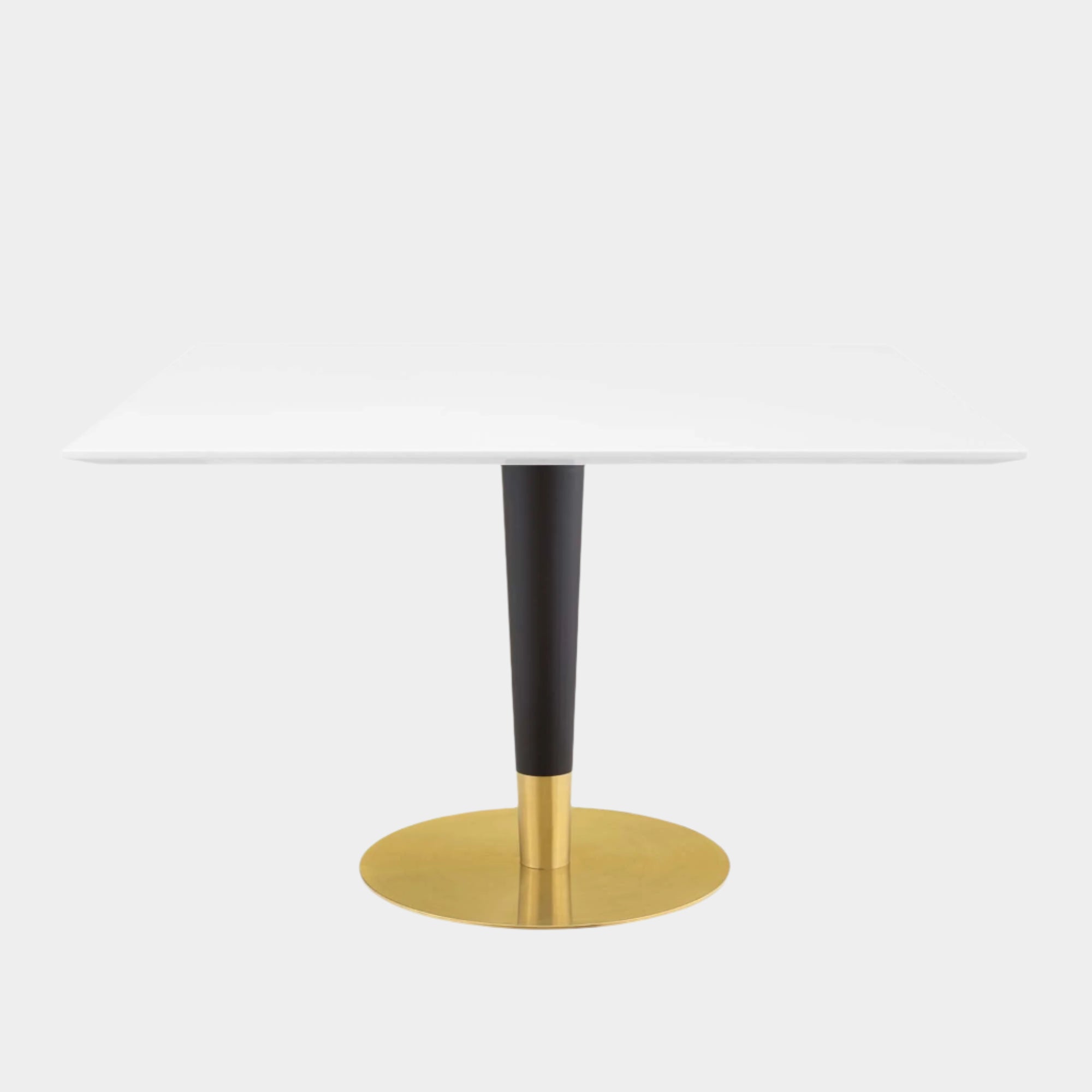 Zinque 47" Square Dining Table in Gold White