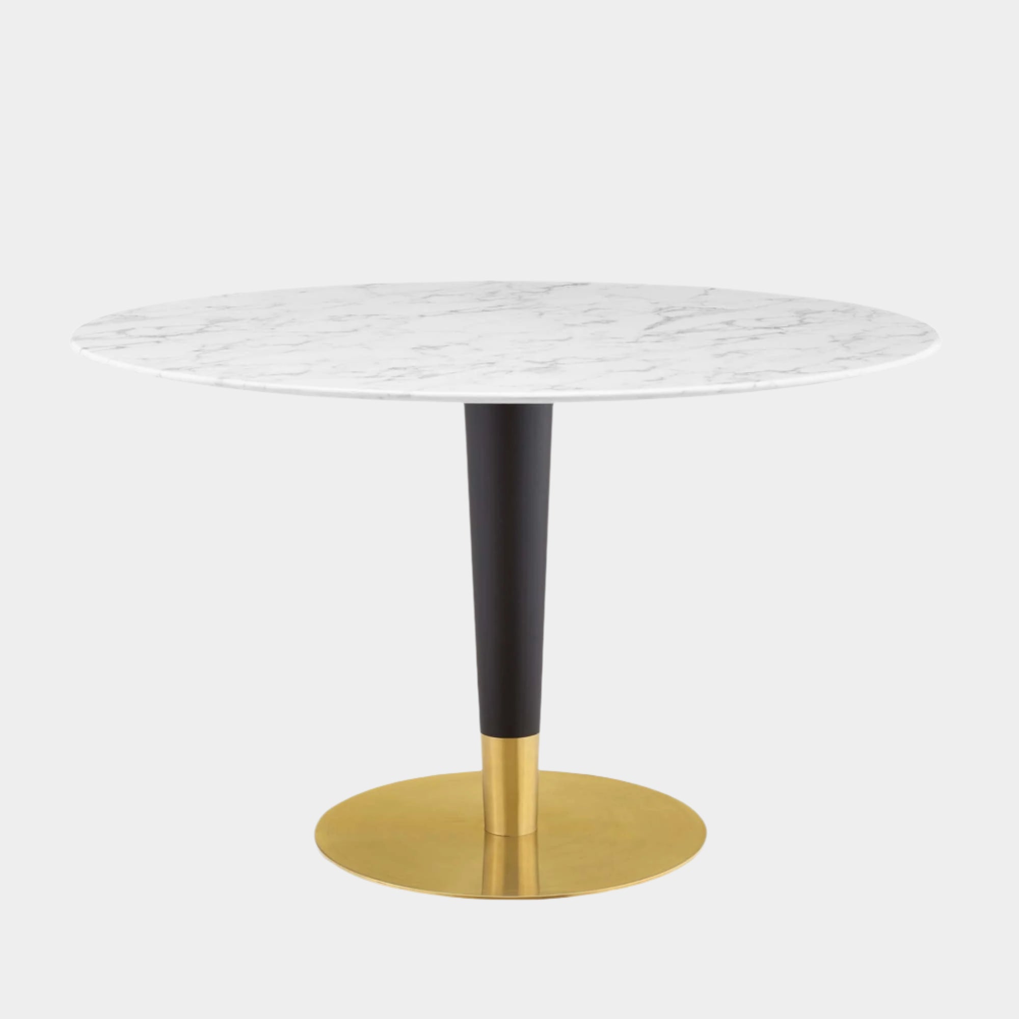 Zinque 47" Artificial Marble Dining Table in Gold White