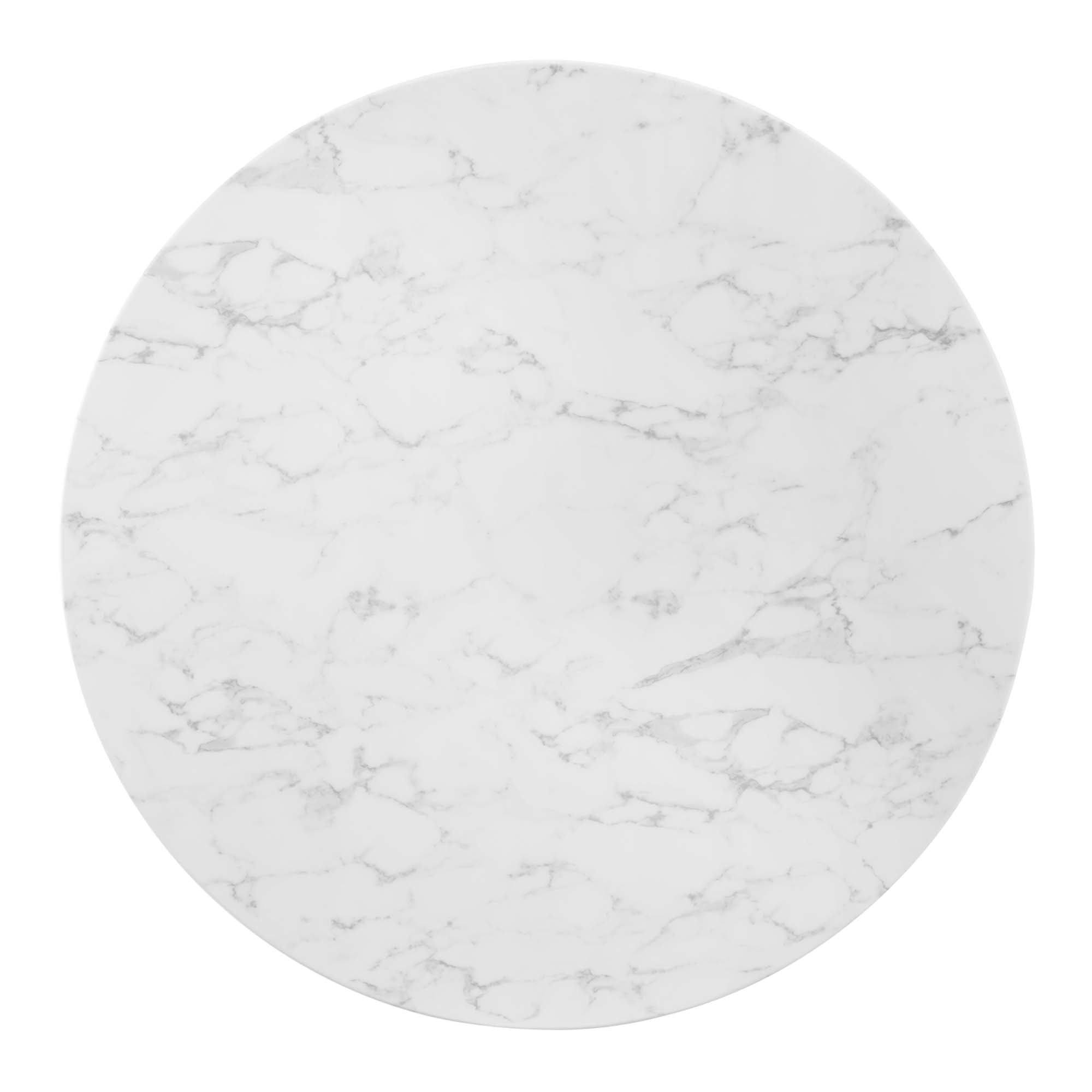 Zinque 47" Artificial Marble Dining Table in Gold White