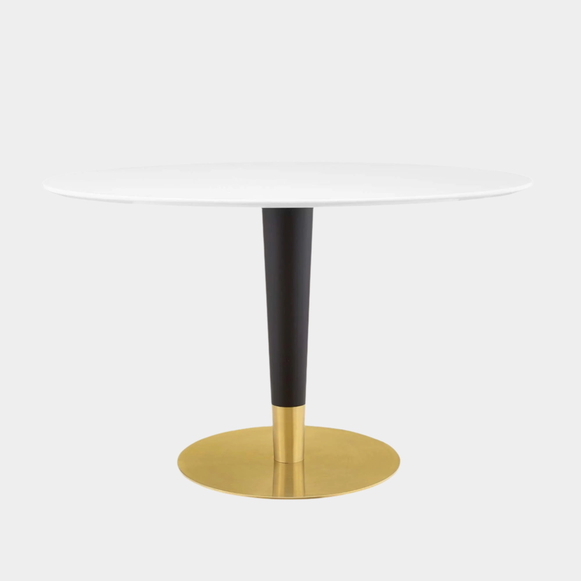 Zinque 48" Oval Dining Table in Gold White