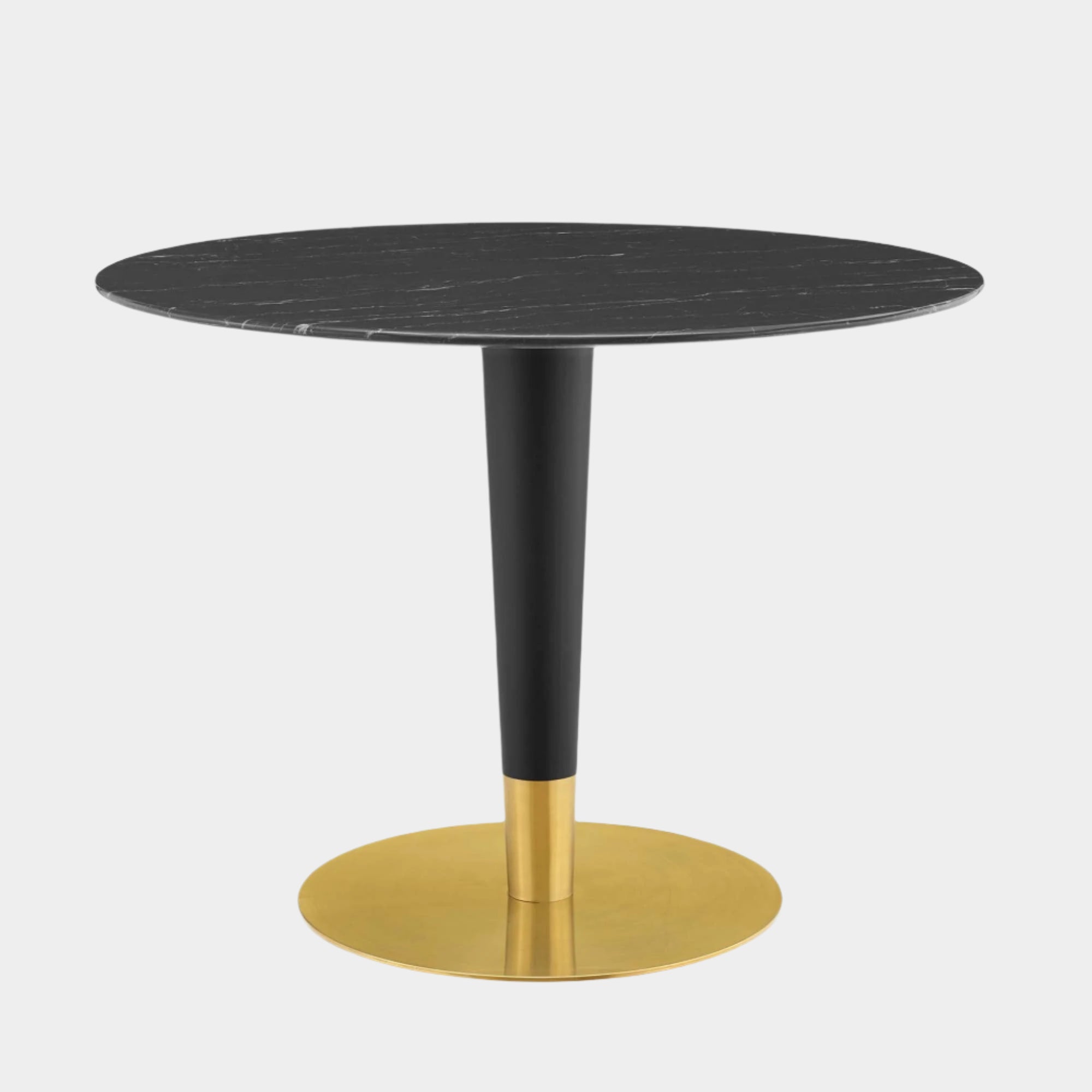 Zinque 40" Artificial Marble Dining Table in Gold Black