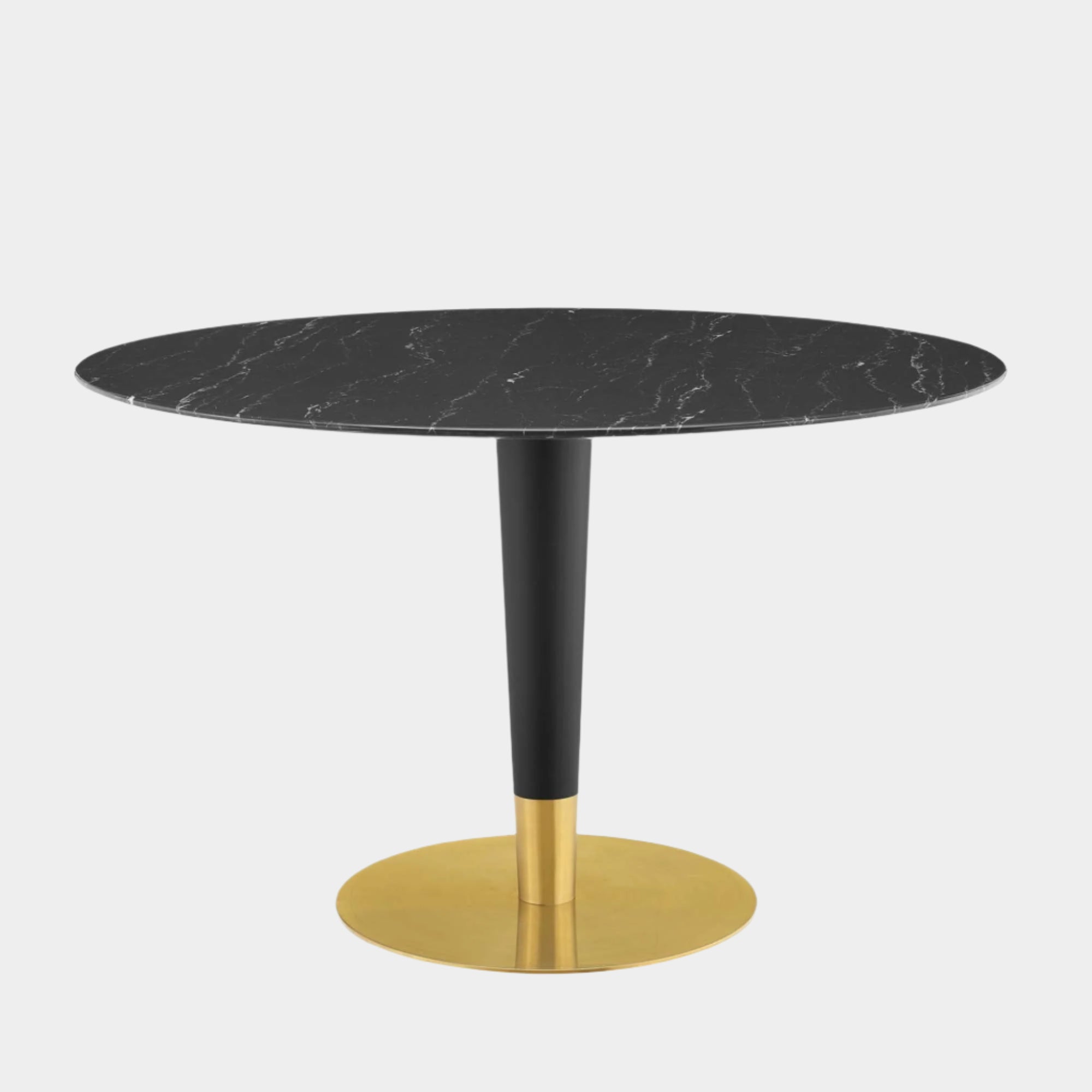 Zinque 47" Artificial Marble Dining Table in Gold Black