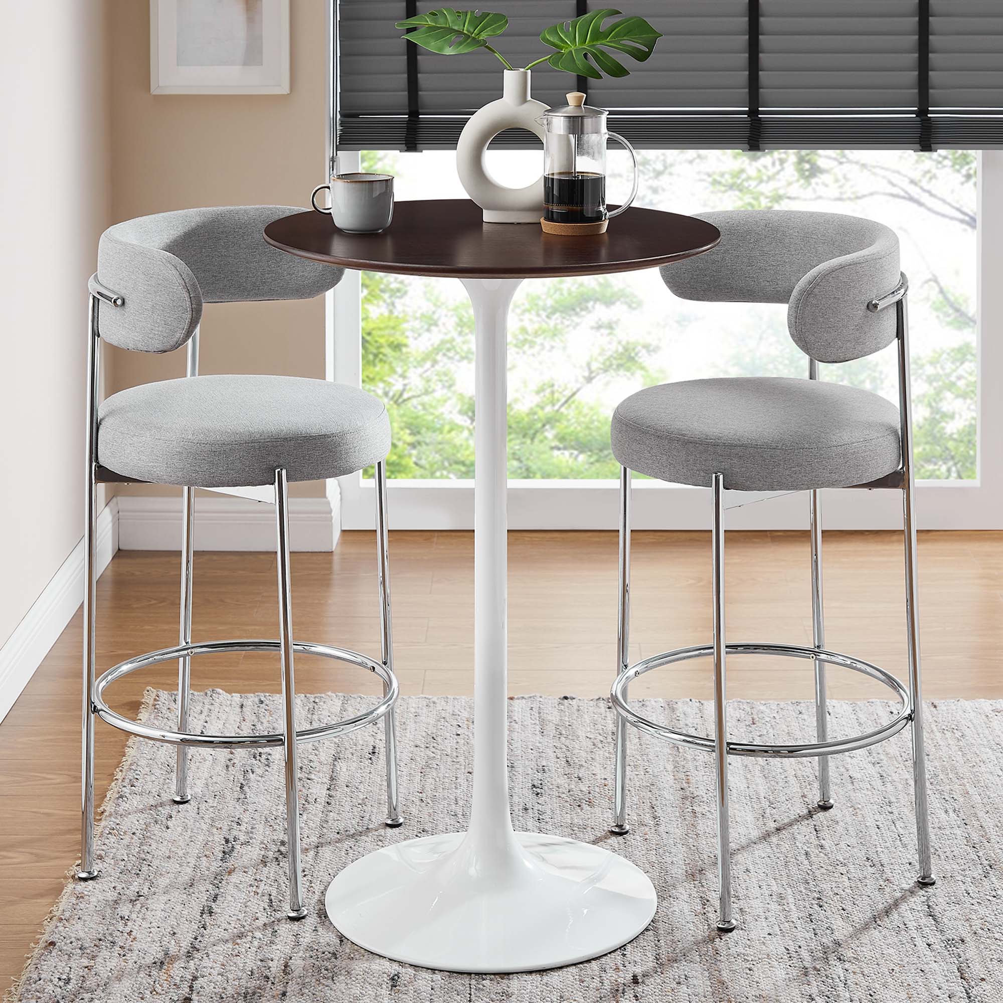 Lippa Round Wood Bar Table