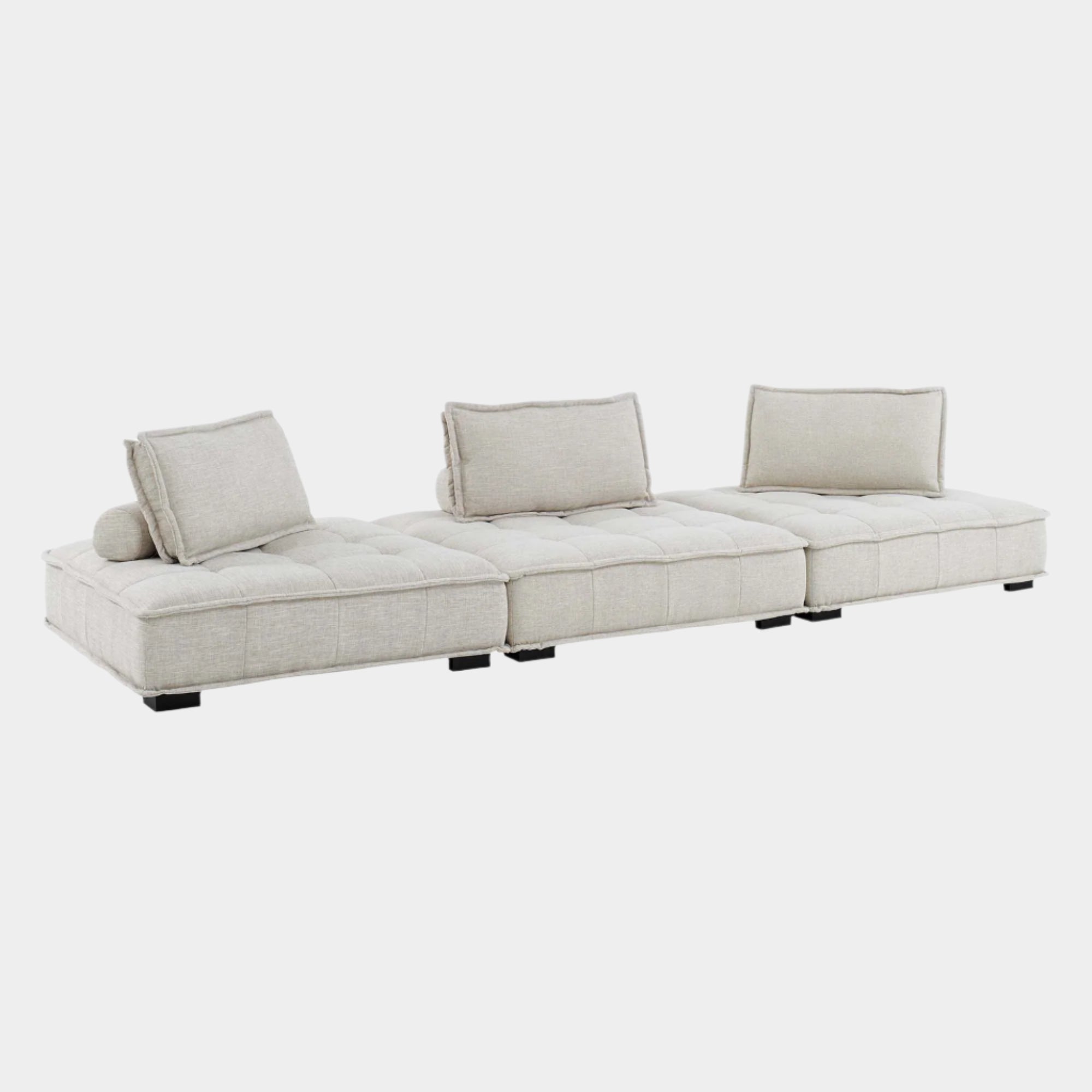 Saunter 3-Piece Tufted Fabric Fabric Sofa