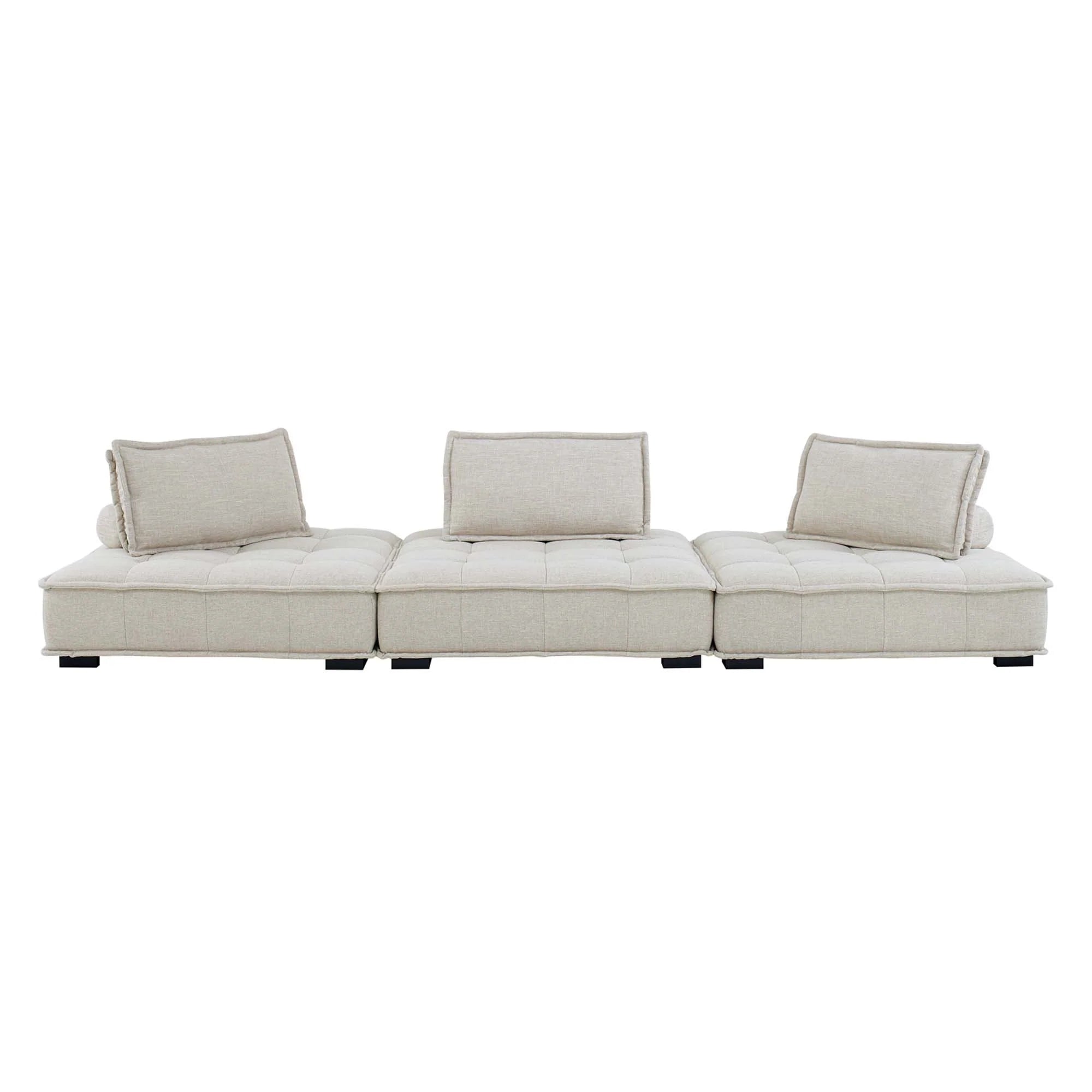 Saunter 3-Piece Tufted Fabric Fabric Sofa