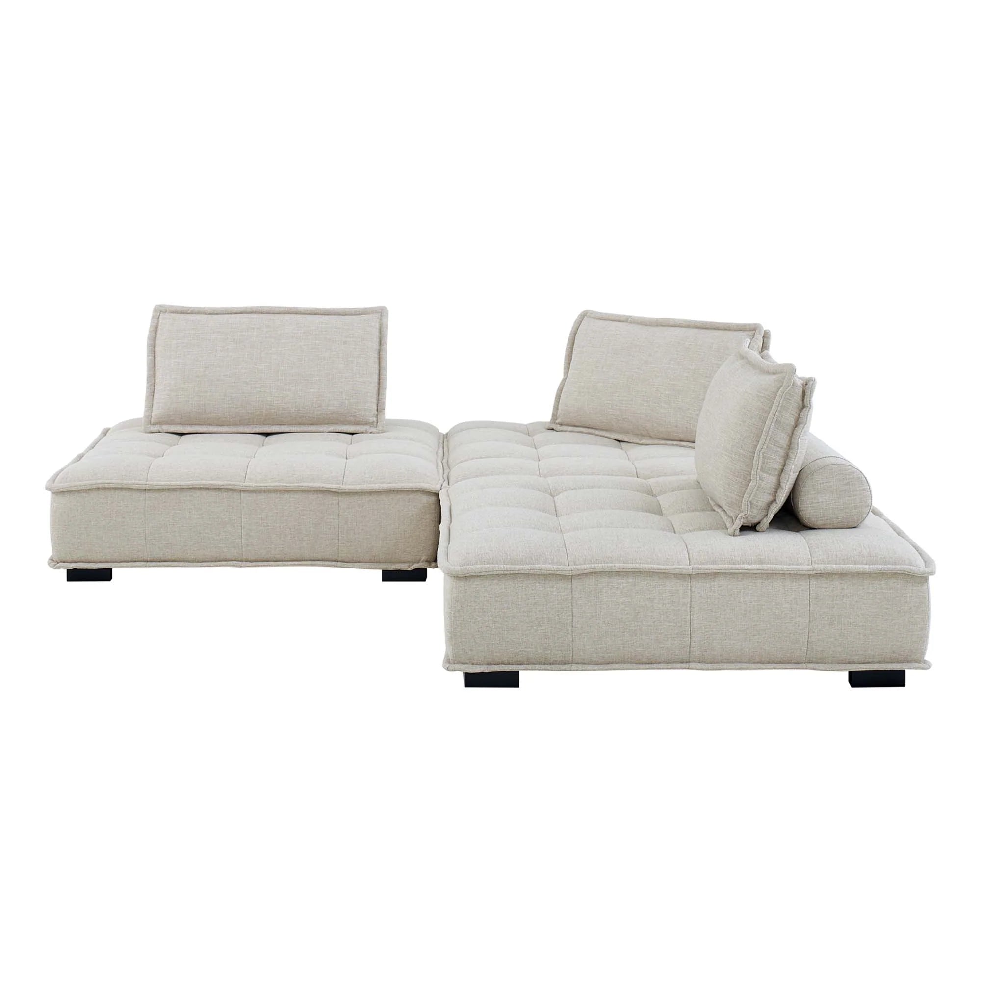 Saunter 3-Piece Tufted Fabric Fabric Sofa