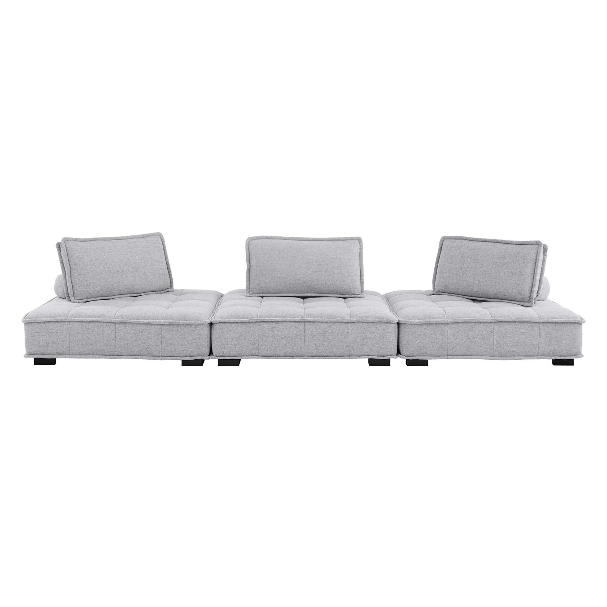 Saunter 3-Piece Tufted Fabric Fabric Sofa