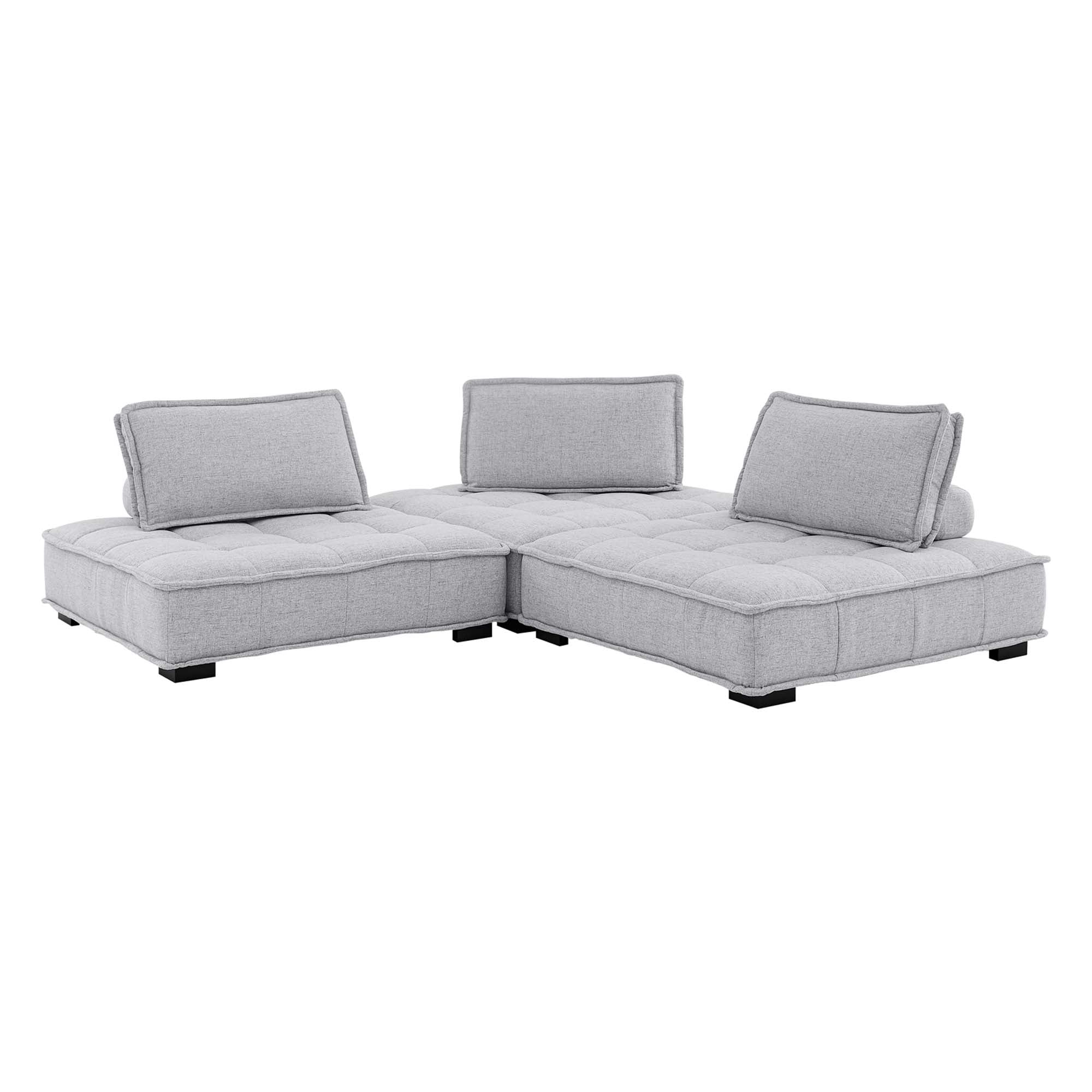 Saunter 3-Piece Tufted Fabric Fabric Sofa