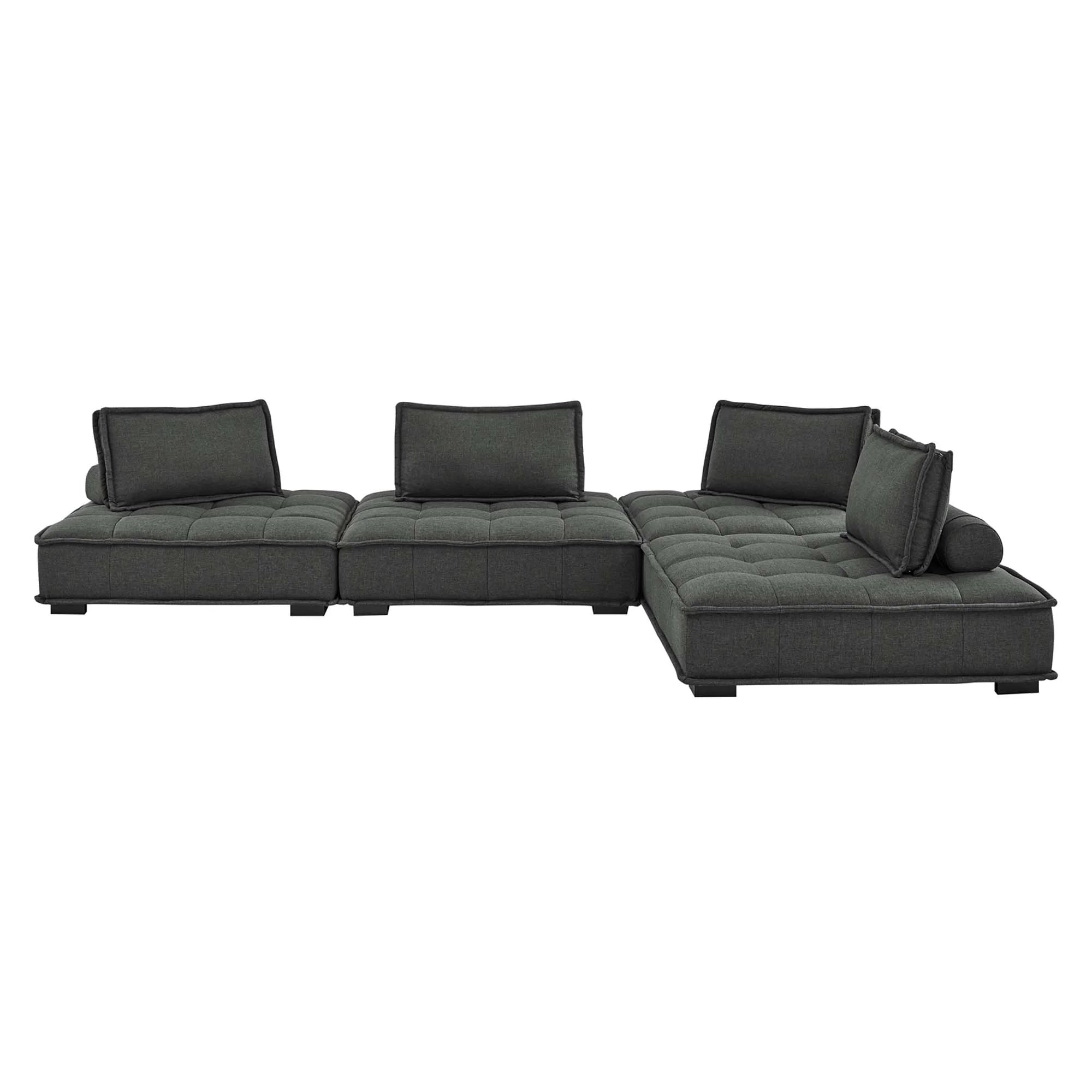 Saunter 4-Piece Tufted Fabric Fabric Sectional Sofa