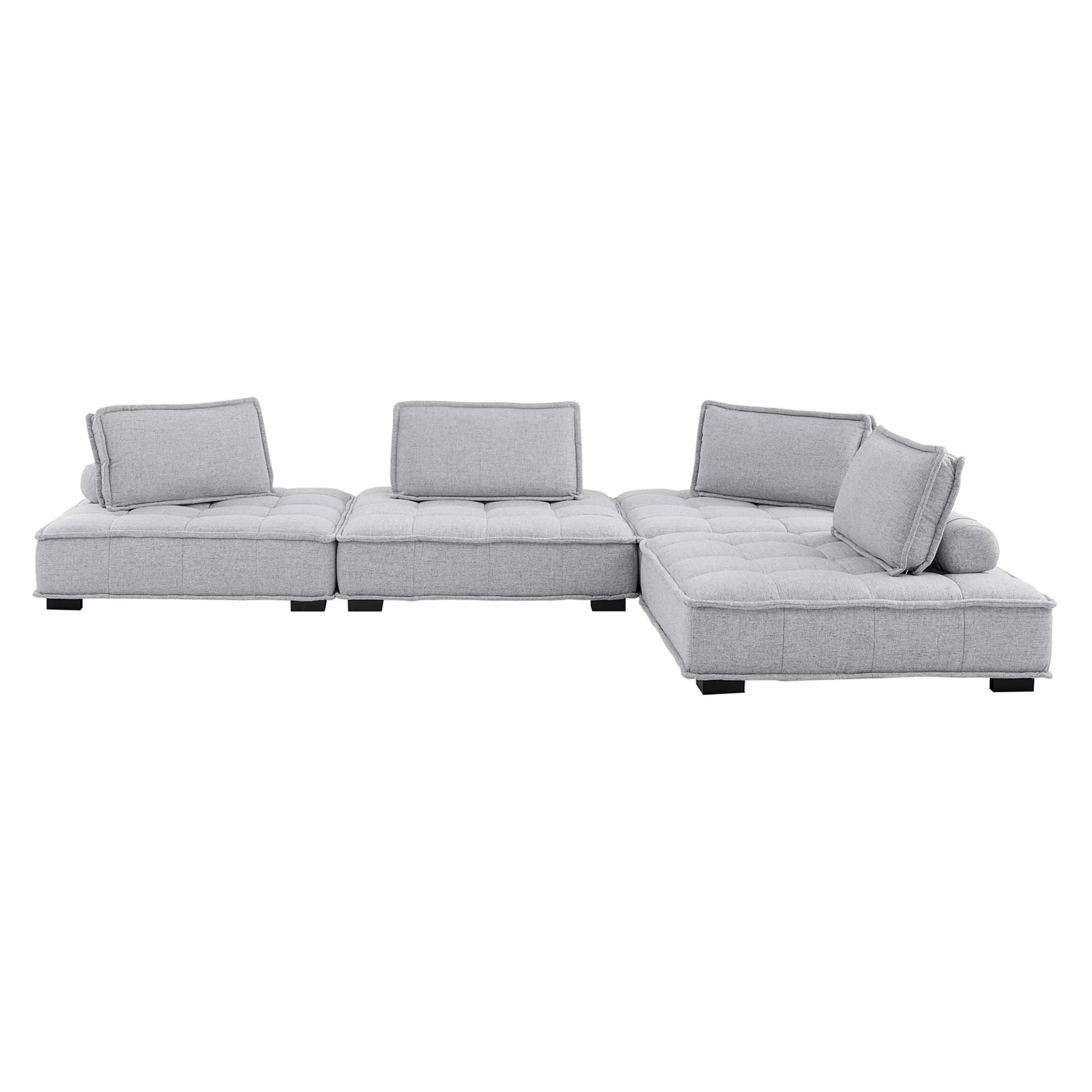 Saunter 4-Piece Tufted Fabric Fabric Sectional Sofa