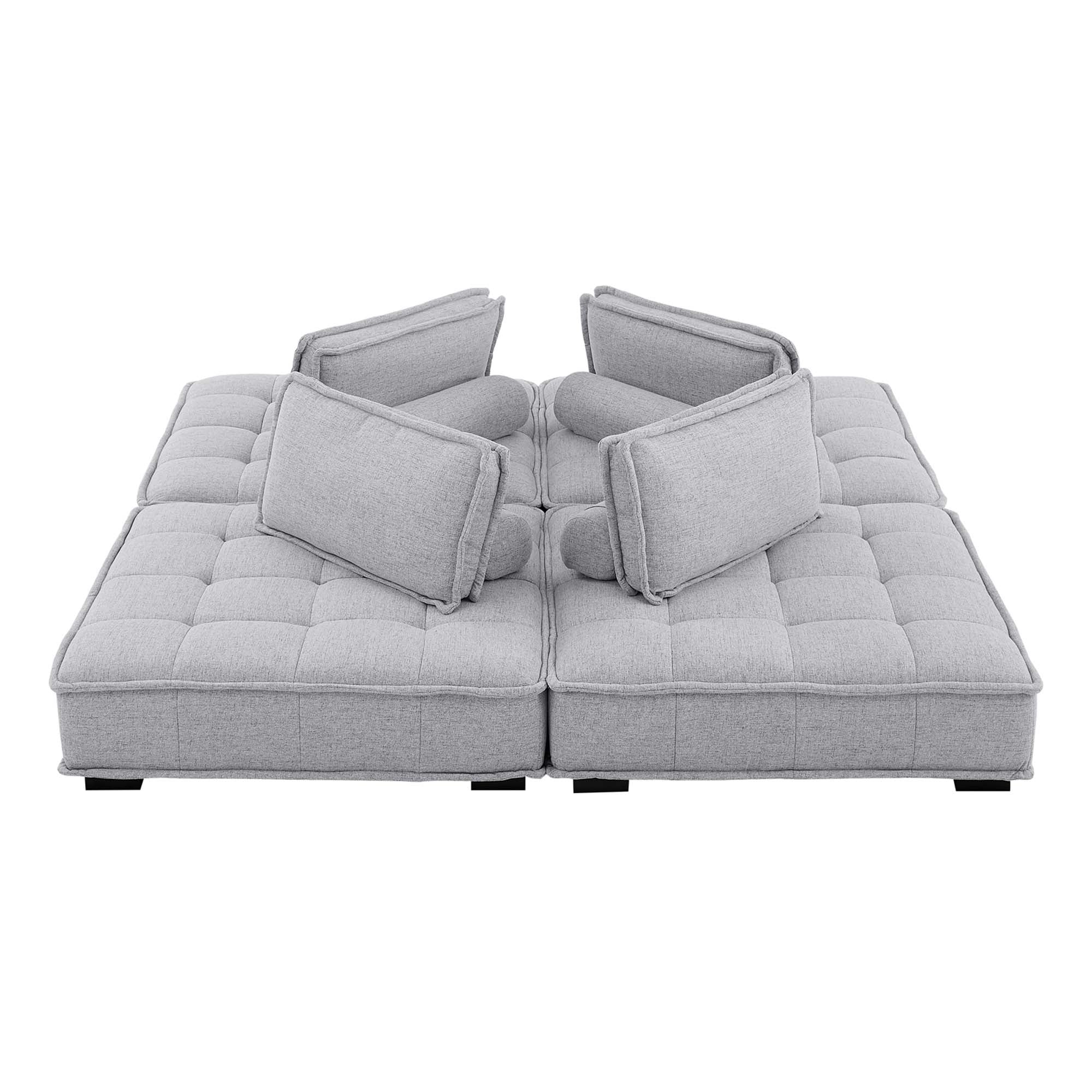 Saunter 4-Piece Tufted Fabric Fabric Sectional Sofa