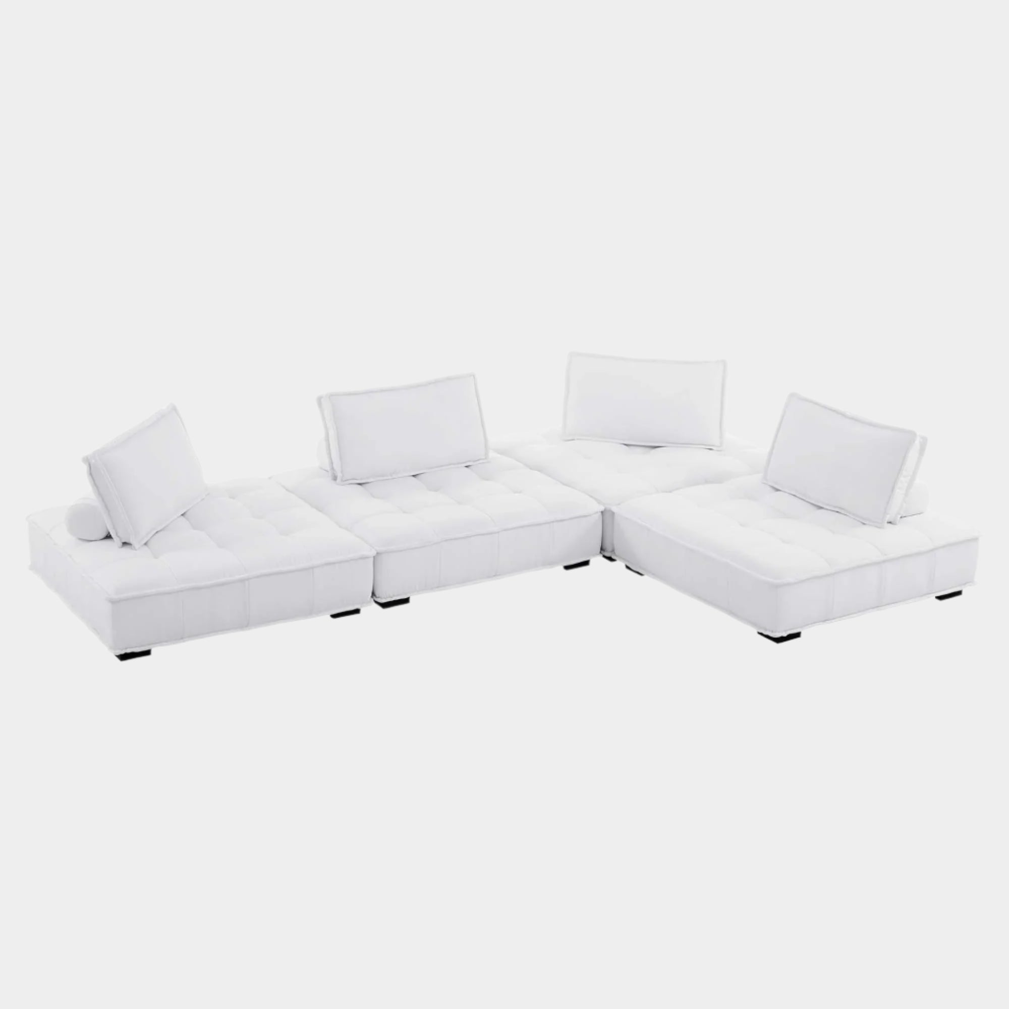 Saunter 4-Piece Tufted Fabric Fabric Sectional Sofa