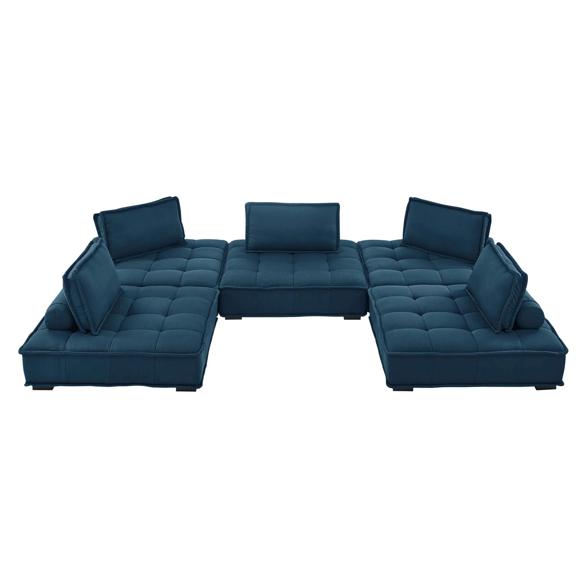 Saunter 5-Piece Tufted Fabric Fabric Sectional Sofa