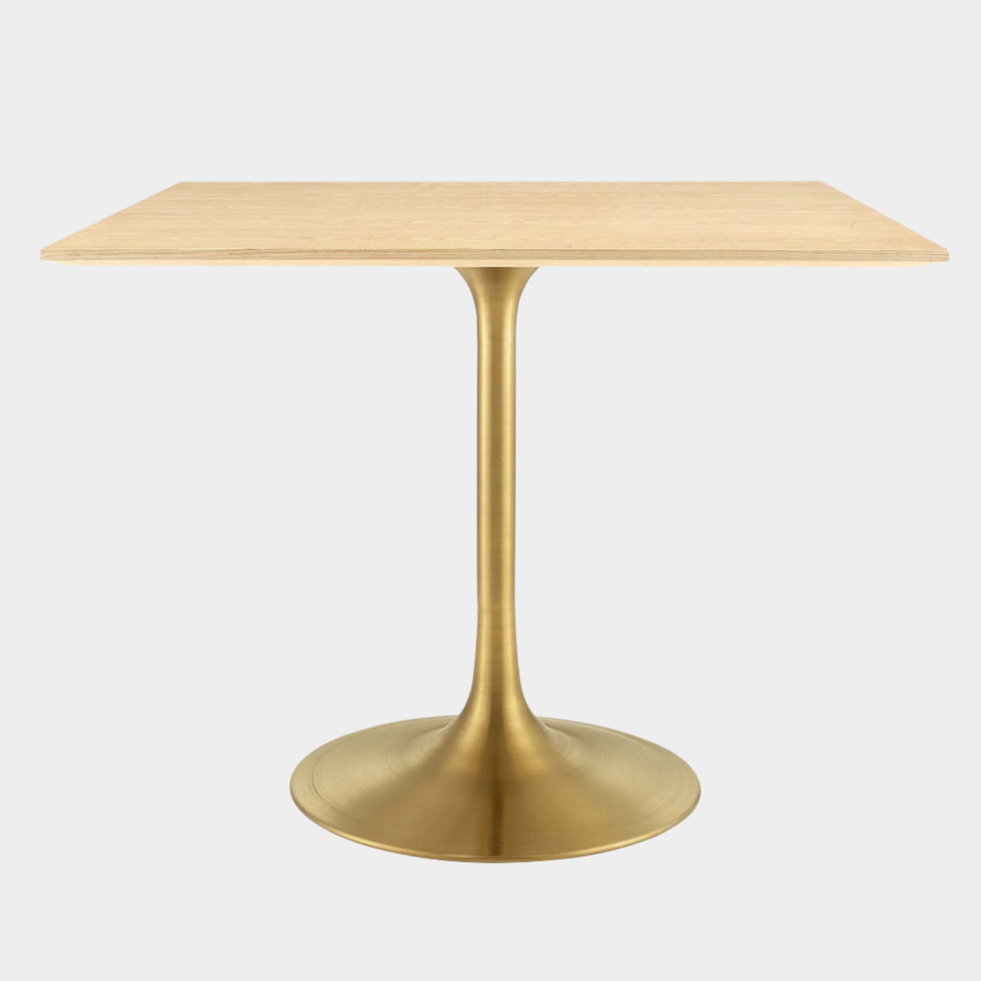 Lippa 36" Square Wood Dining Table   in Gold Natural