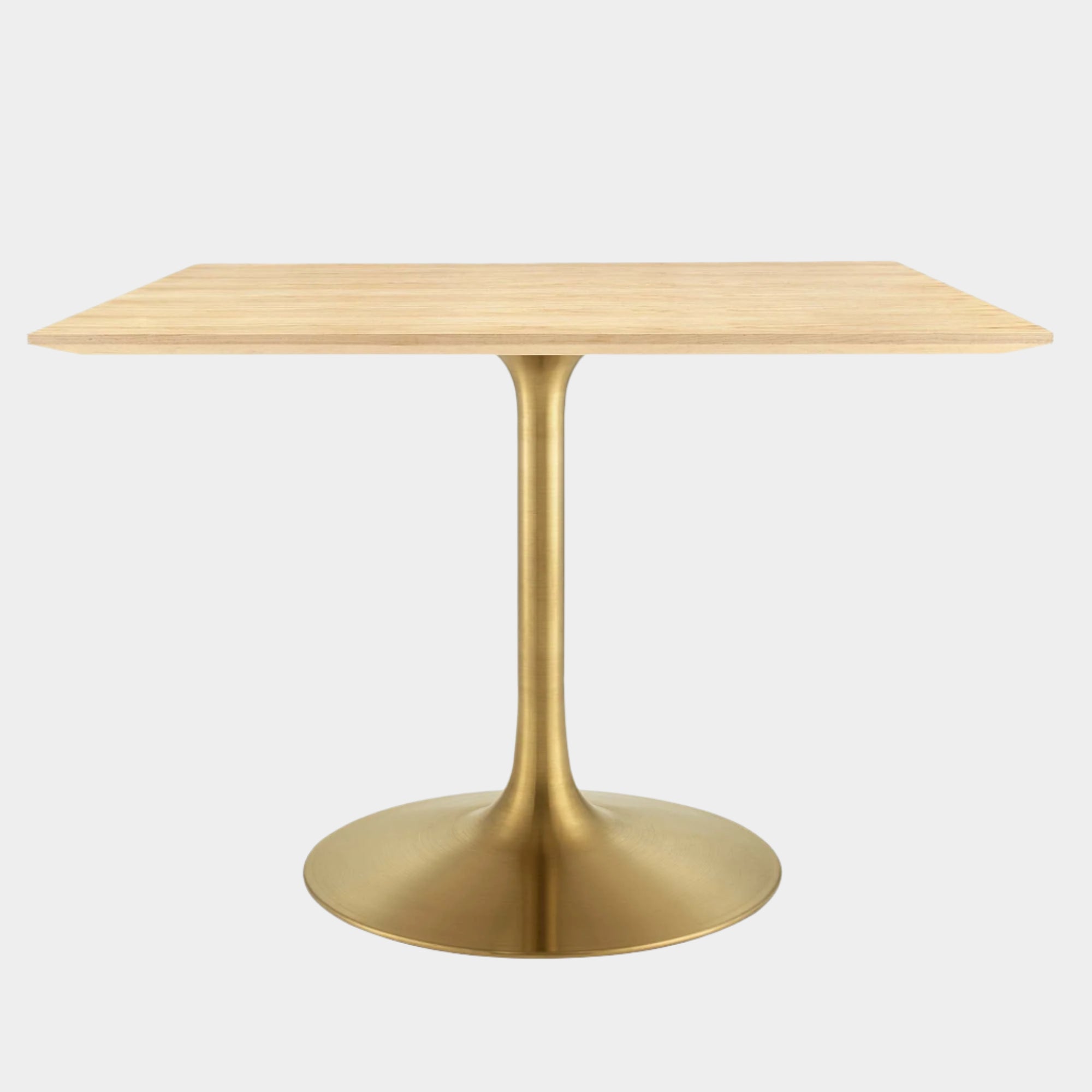 Lippa 40" Square Wood Dining Table in Gold Natural