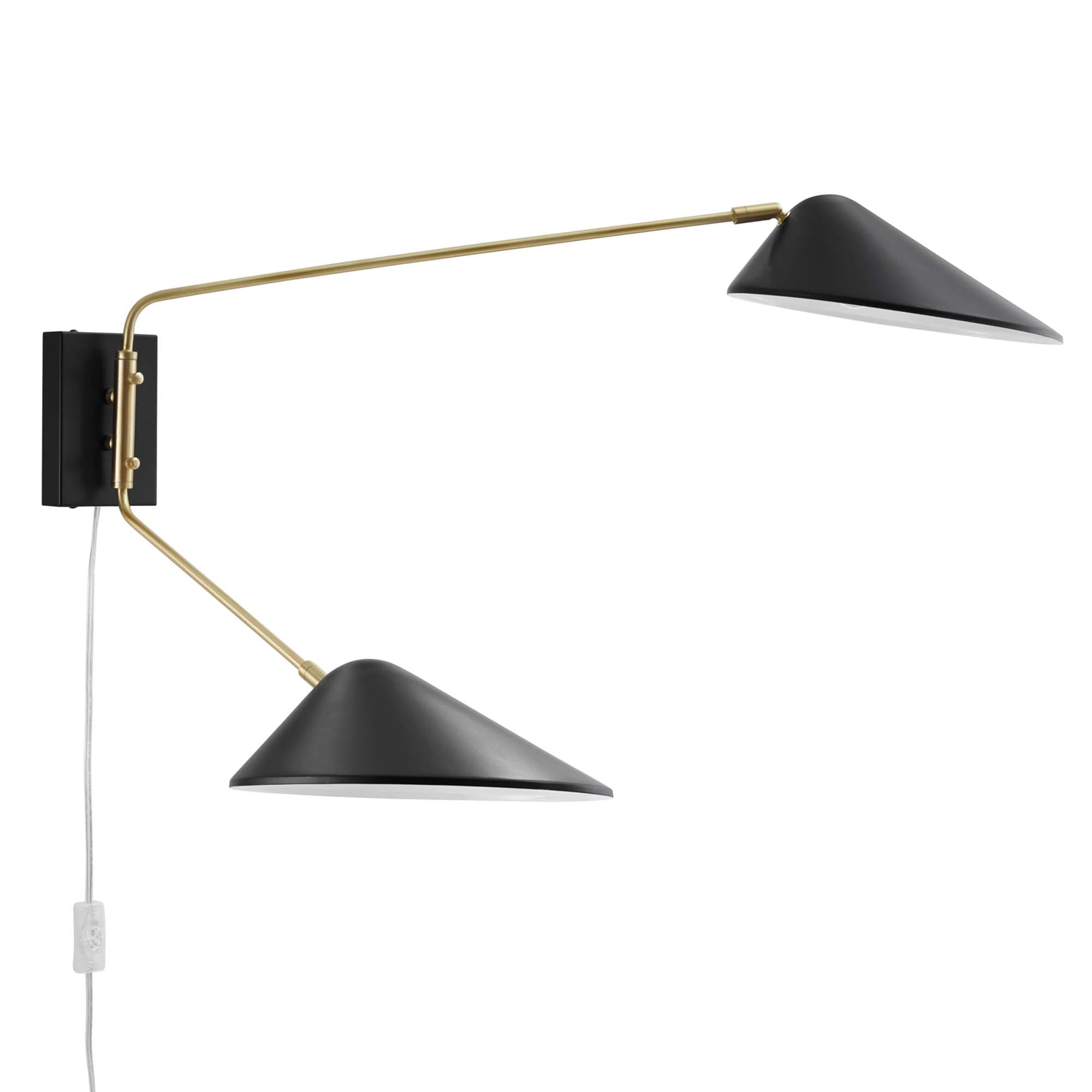 Journey 2-Light Swing Arm Wall Sconce in Black